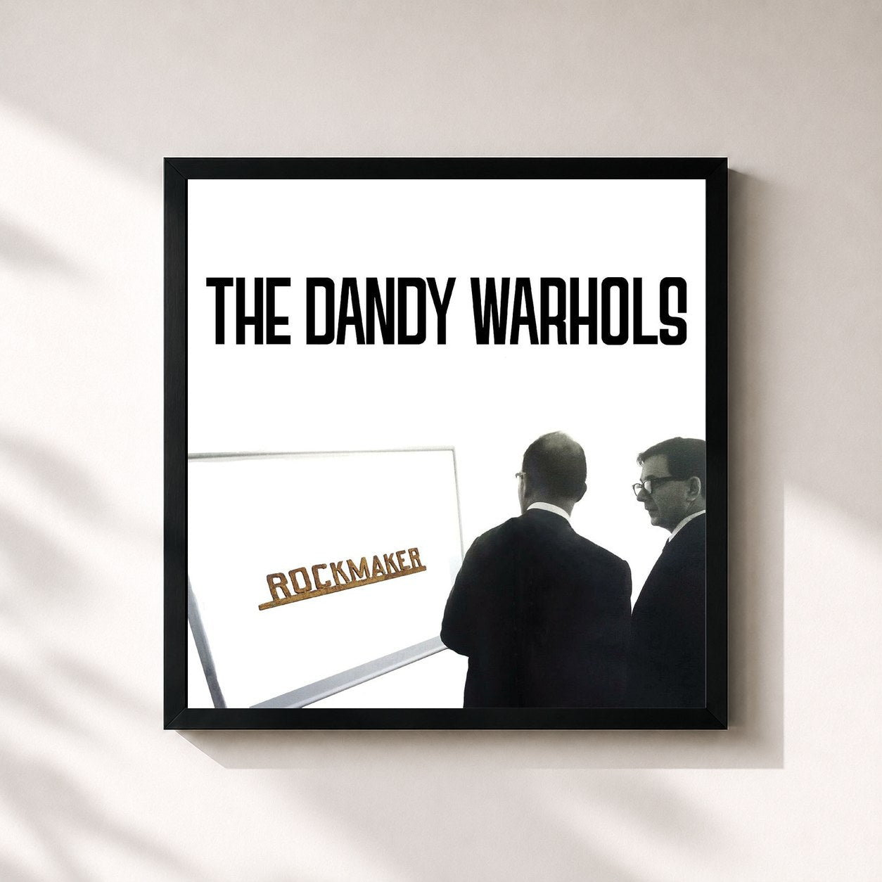 #noir Tableau carré de l'album ROCKMAKER de The Dandy Warhols, cadre noir 32x32 cm