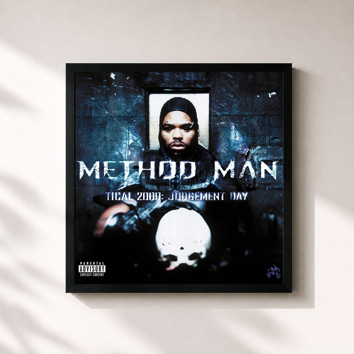 #noir Tableau carré de l'album Tical 2000: Judgement Day de Method Man, cadre noir 32x32 cm