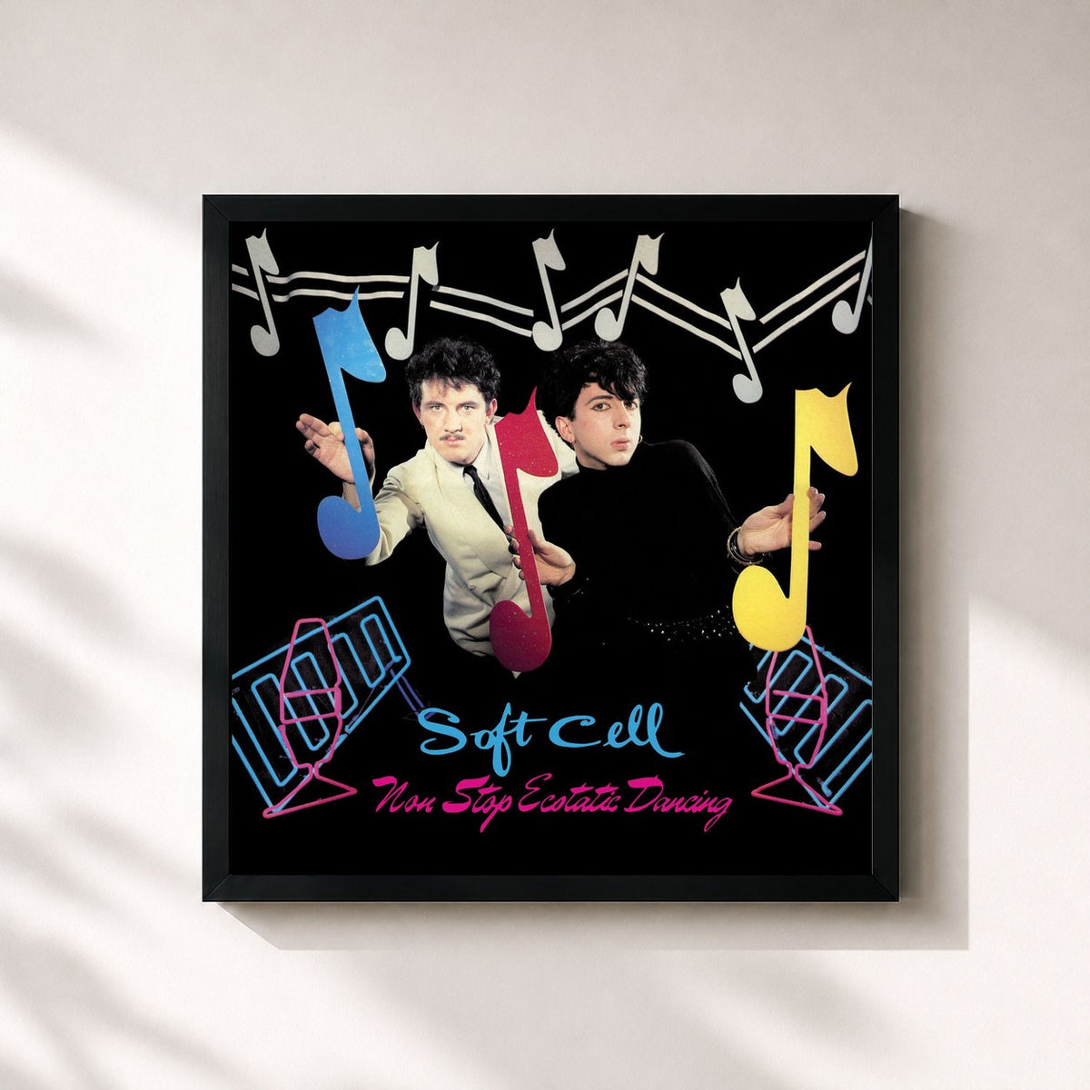 #noir Non-Stop Ecstatic Dancing (Deluxe Edition) von Soft Cell als quadratischer Kunstdruck, schwarzer Rahmen 32x32 cm