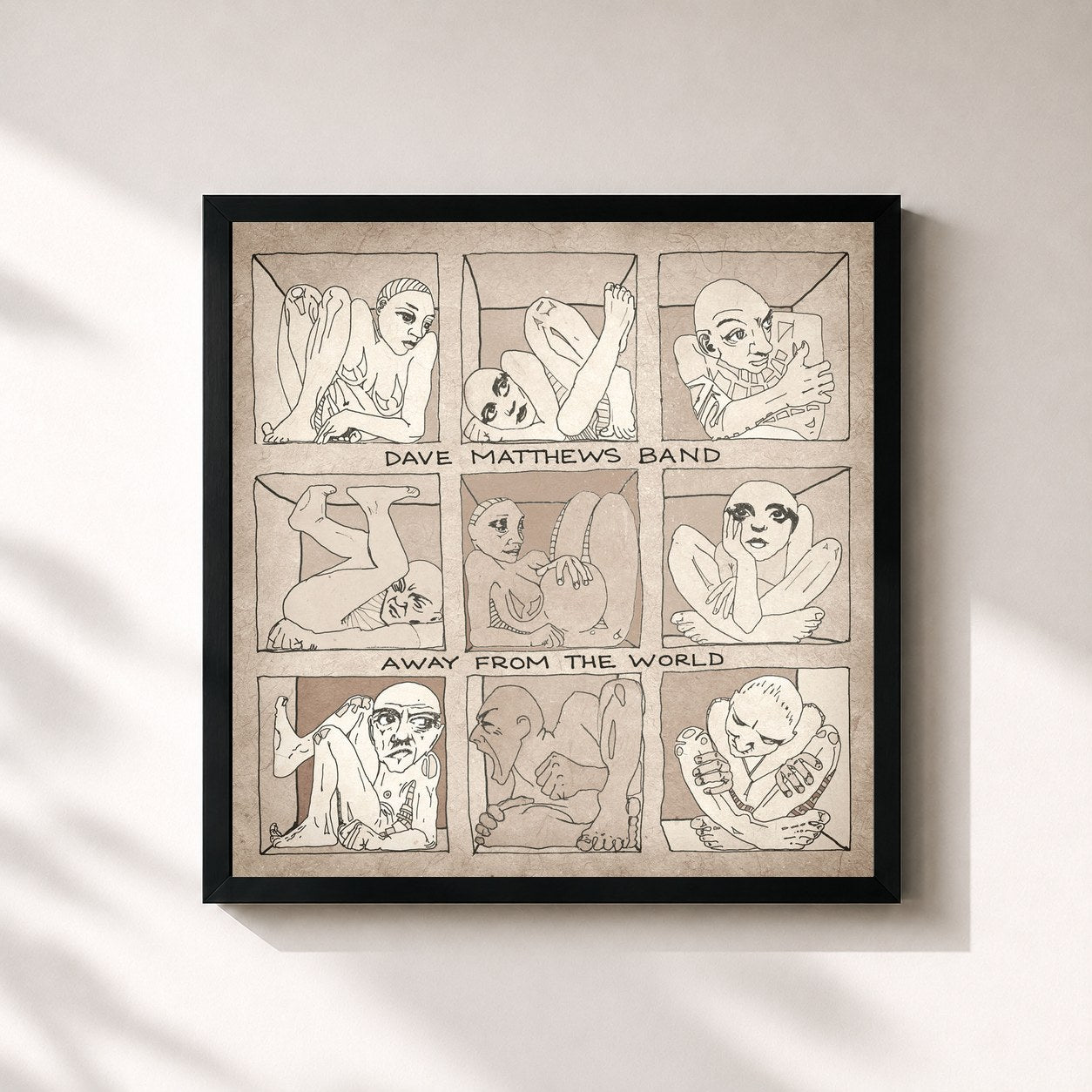 #noir Tableau carré de l'album Away From The World (Deluxe Edition) de Dave Matthews Band, cadre noir 32x32 cm