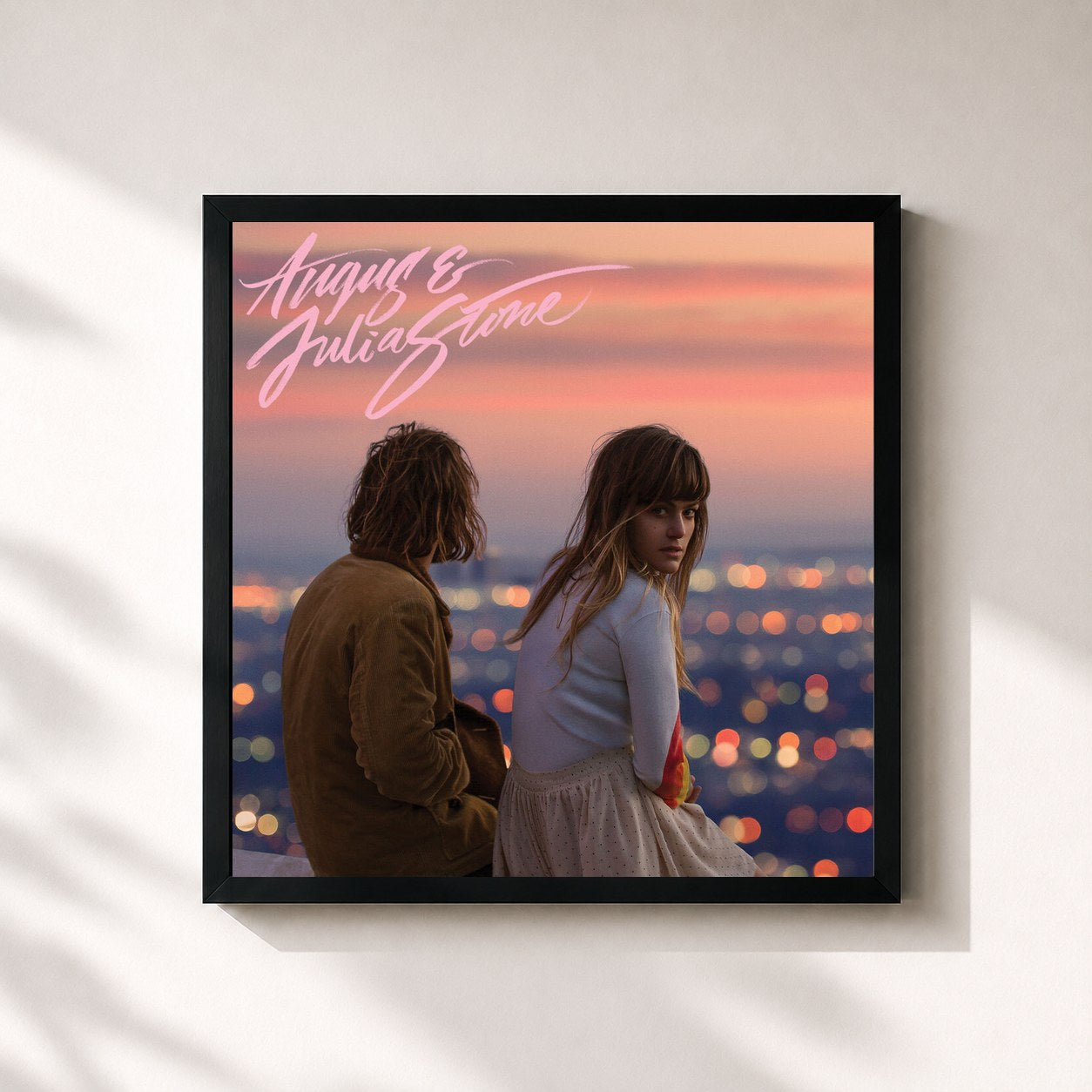 #noir Tableau carré de l'album Angus & Julia Stone de Angus & Julia Stone, cadre noir 32x32 cm
