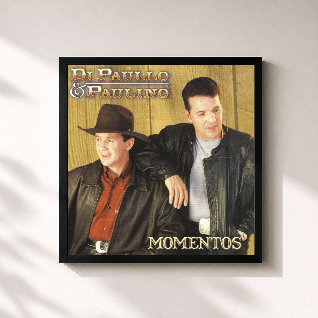 #noir Tableau carré de l'album Momentos de Di Paullo & Paulino, cadre noir 32x32 cm