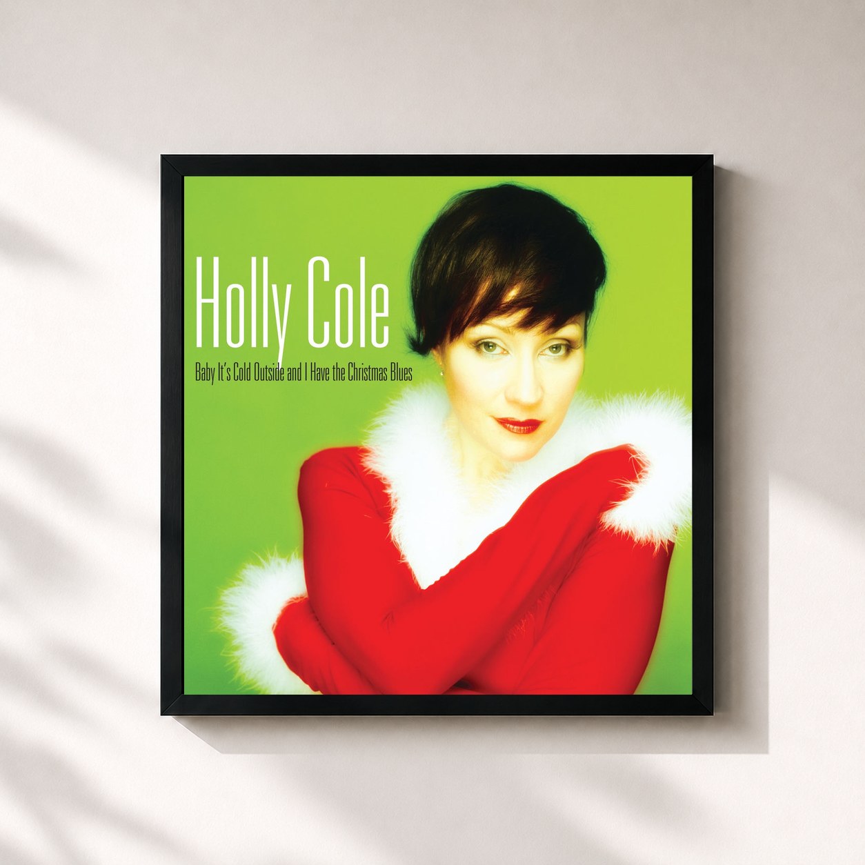 #noir Tableau carré de l'album Baby It's Cold Outside And I Have The Christmas Blues (2022 Remastered) de Holly Cole, cadre noir 32x32 cm