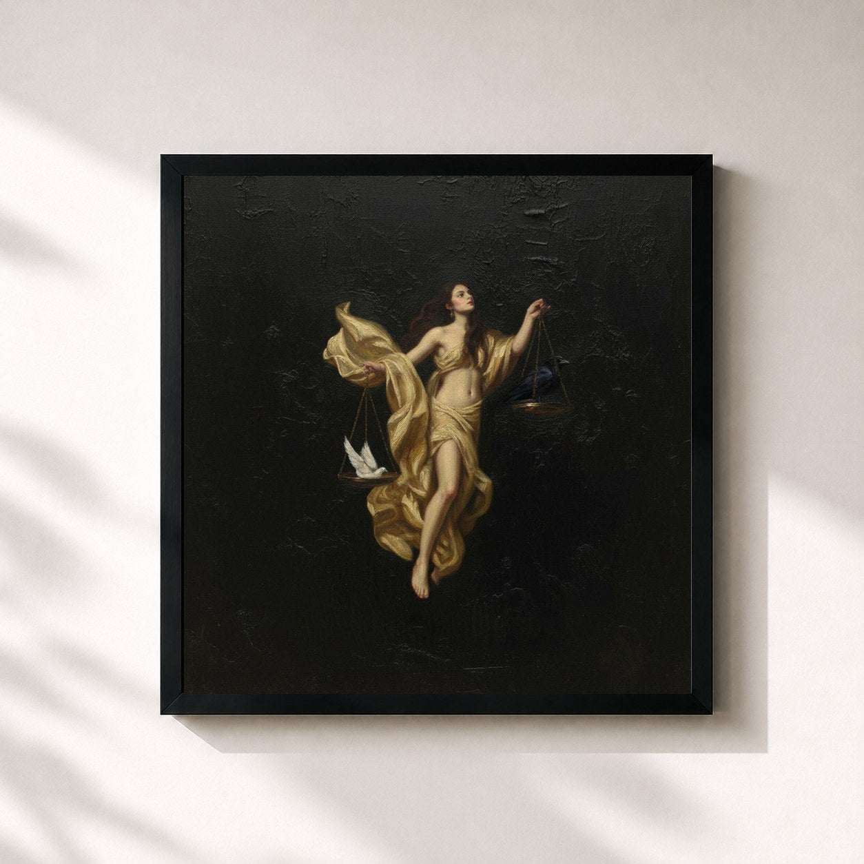 #noir Tableau carré de l'album Magia Bianca de Francesca Michielin, cadre noir 32x32 cm