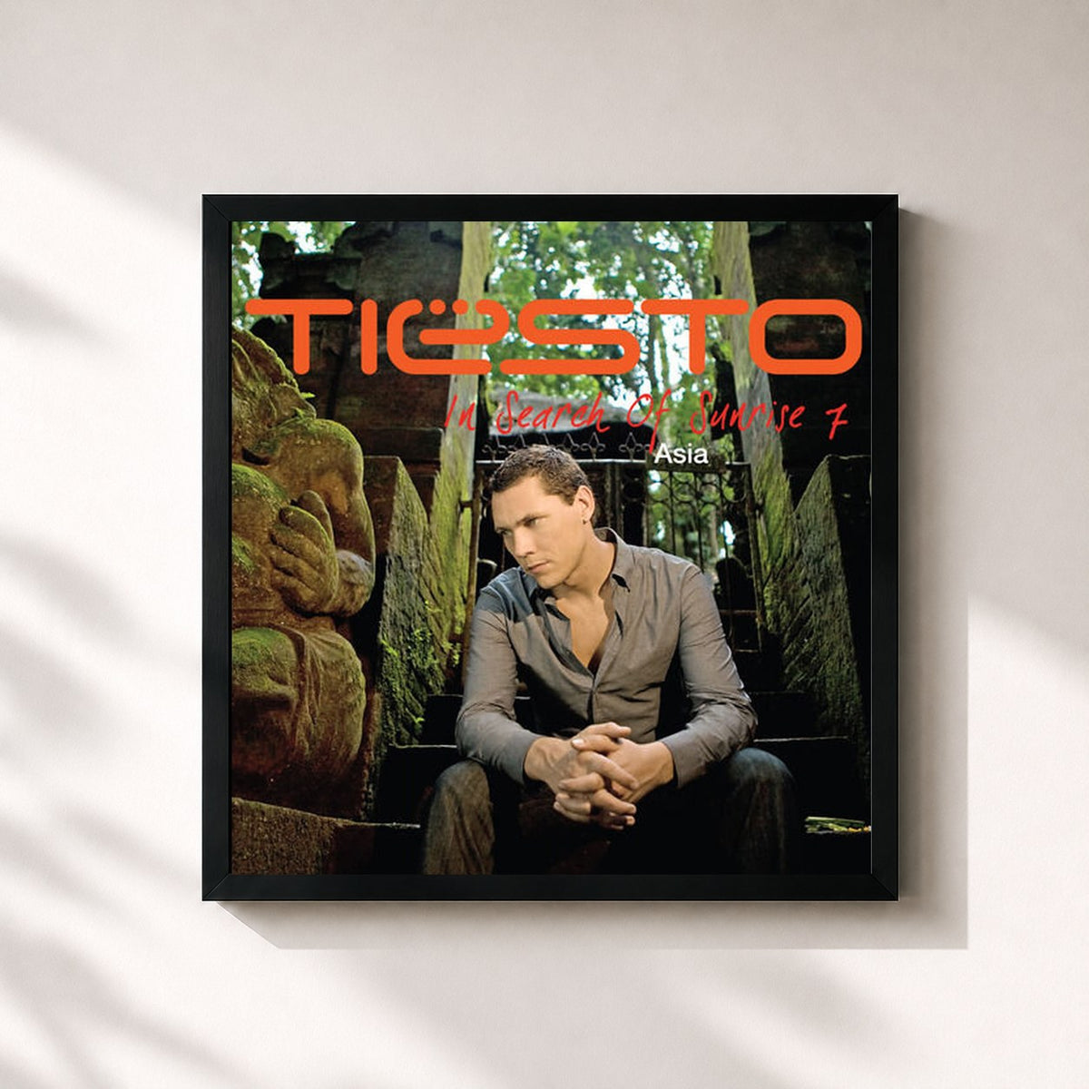 #noir Tableau carré de l'album In Search Of Sunrise 7 - Asia de Tiësto, cadre noir 32x32 cm