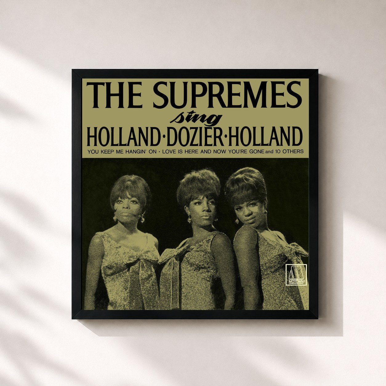#noir Tableau carré de l'album The Supremes Sing Holland, Dozier, Holland de The Supremes, cadre noir 32x32 cm
