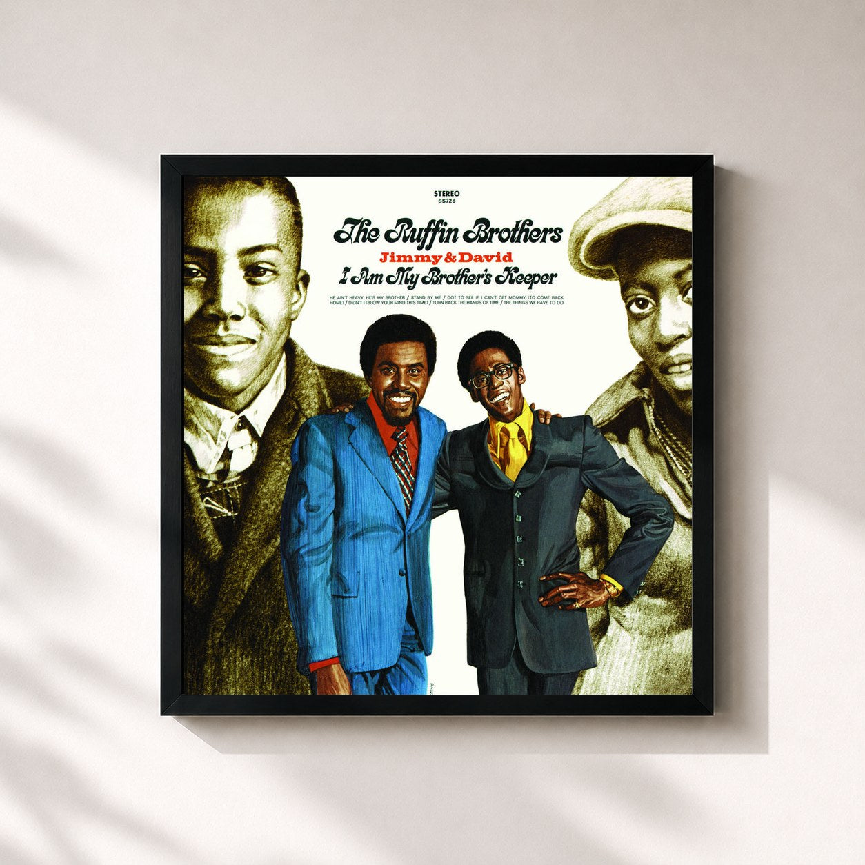 #noir Tableau carré de l'album I Am My Brother's Keeper - Expanded Edition de Jimmy Ruffin, cadre noir 32x32 cm
