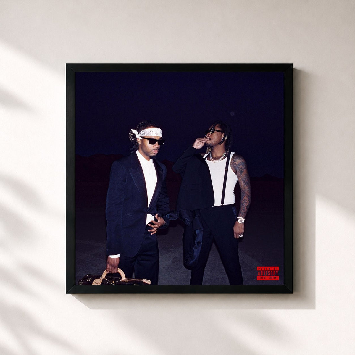 #noir Tableau carré de l'album WE DON'T TRUST YOU de Future, cadre noir 32x32 cm