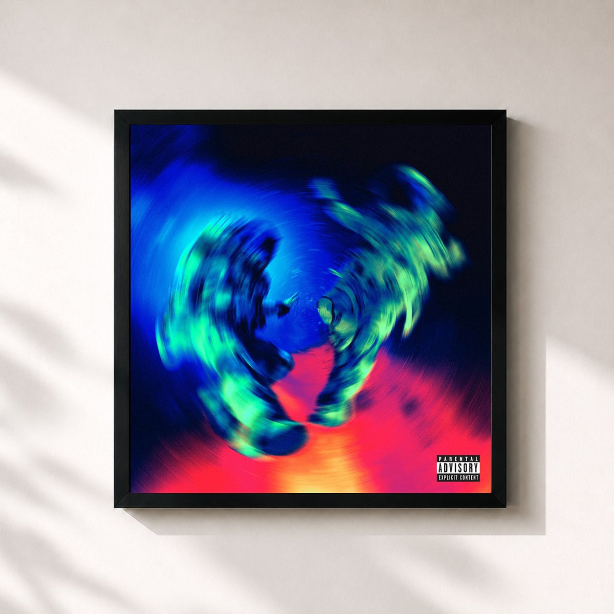 #noir Tableau carré de l'album Pluto x Baby Pluto de Future, cadre noir 32x32 cm