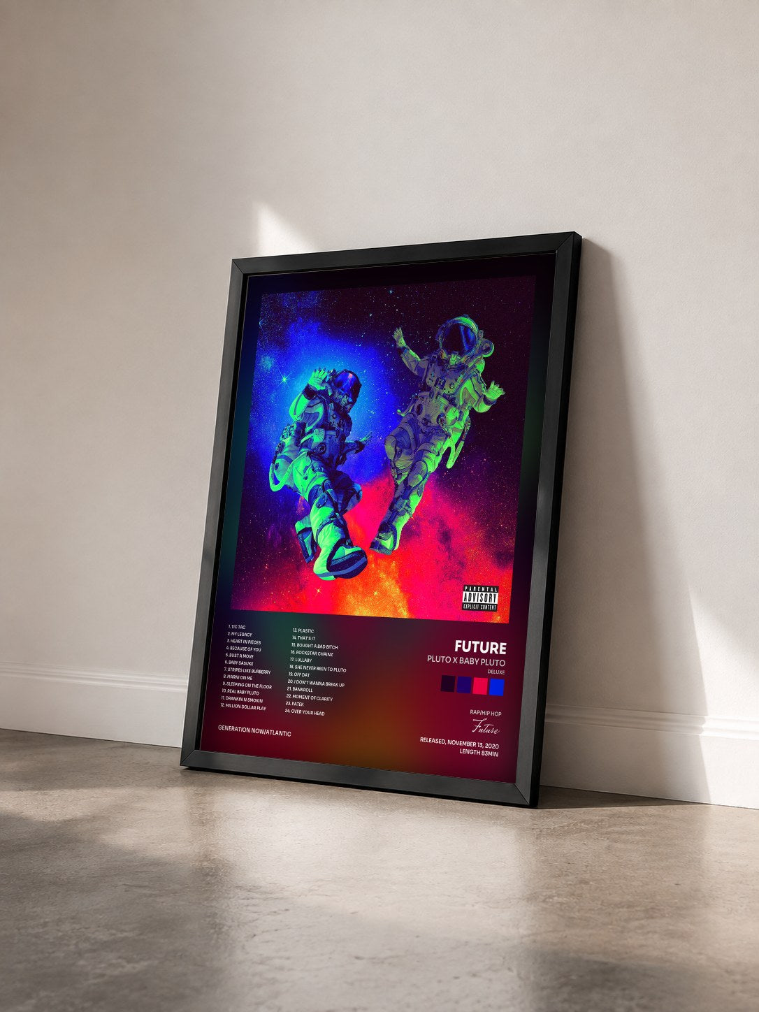 #noir Tableau de l'album Pluto x Baby Pluto (Deluxe) de Future vu de trois quarts, cadre noir