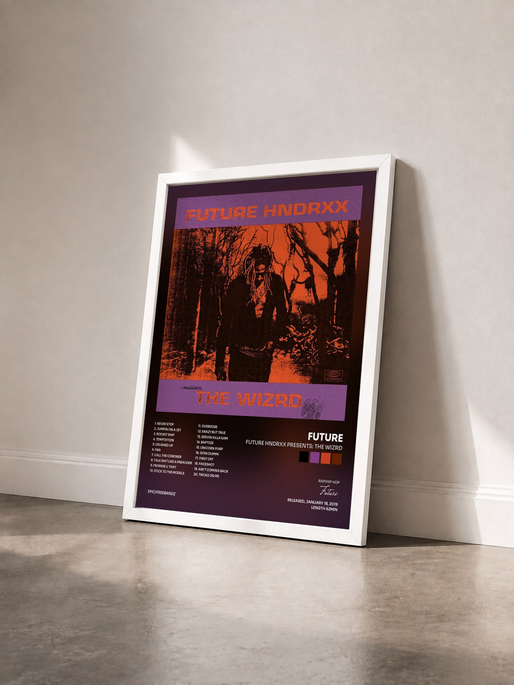 #blanc Future Hndrxx Presents: The WIZRD di Future in stampa incorniciata vista di tre quarti, cornice bianca