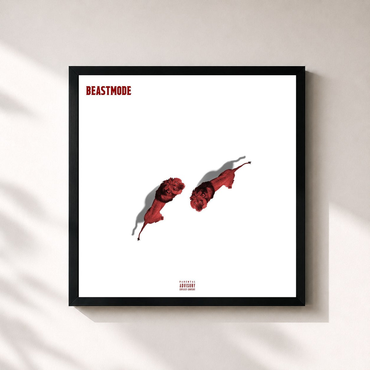 #noir Tableau carré de l'album BEASTMODE 2 de Future, cadre noir 32x32 cm
