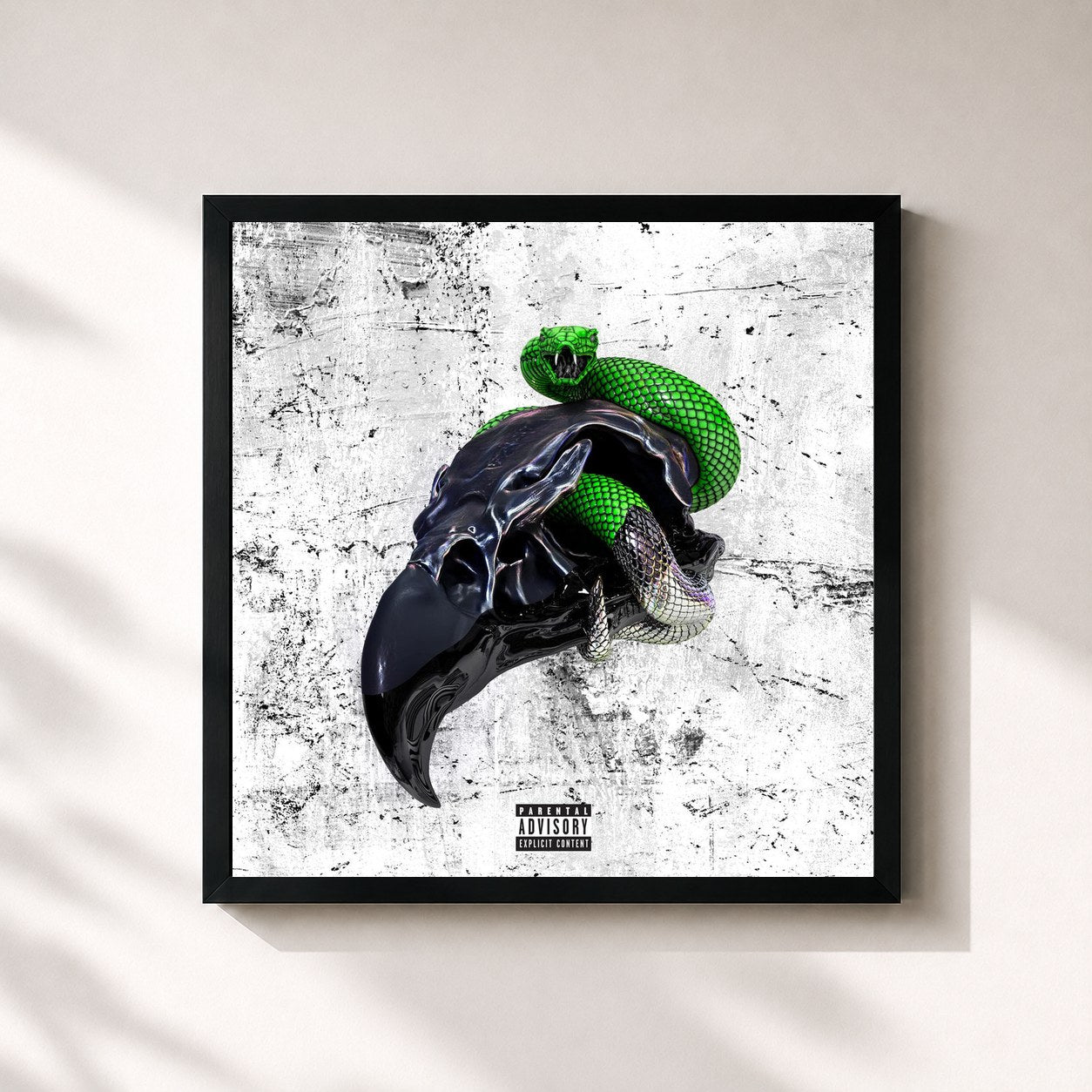 #noir Tableau carré de l'album SUPER SLIMEY de Future, cadre noir 32x32 cm