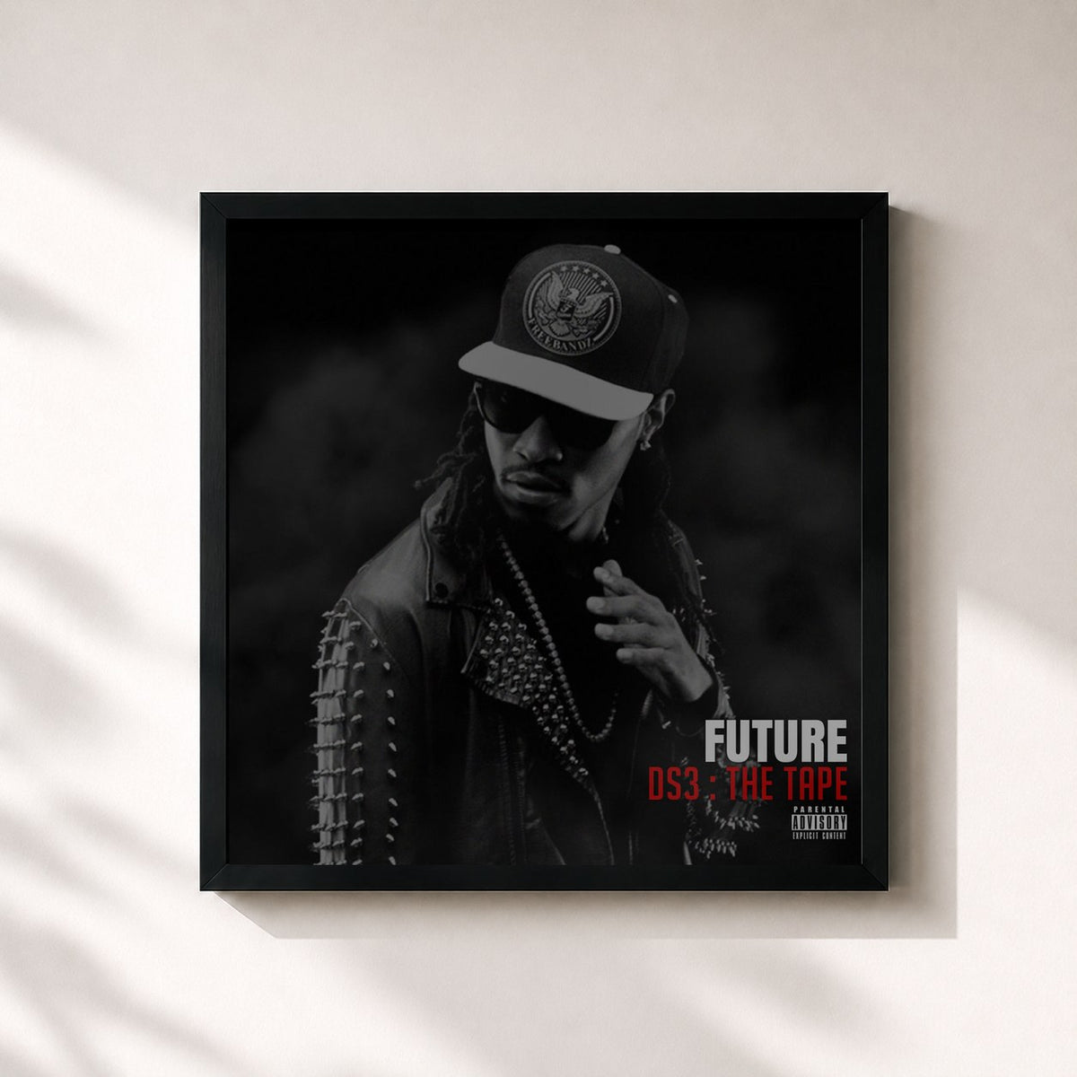 #noir Tableau carré de l'album DS3 : The Tape de Future, cadre noir 32x32 cm