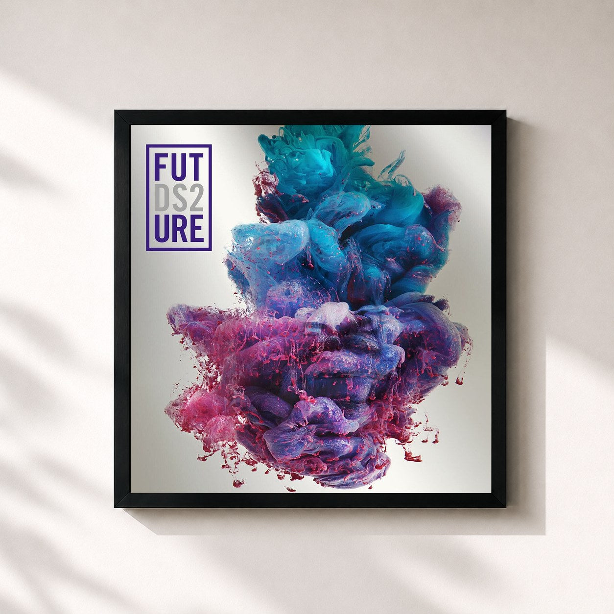 #noir Tableau carré de l'album DS2 (Deluxe) de Future, cadre noir 32x32 cm
