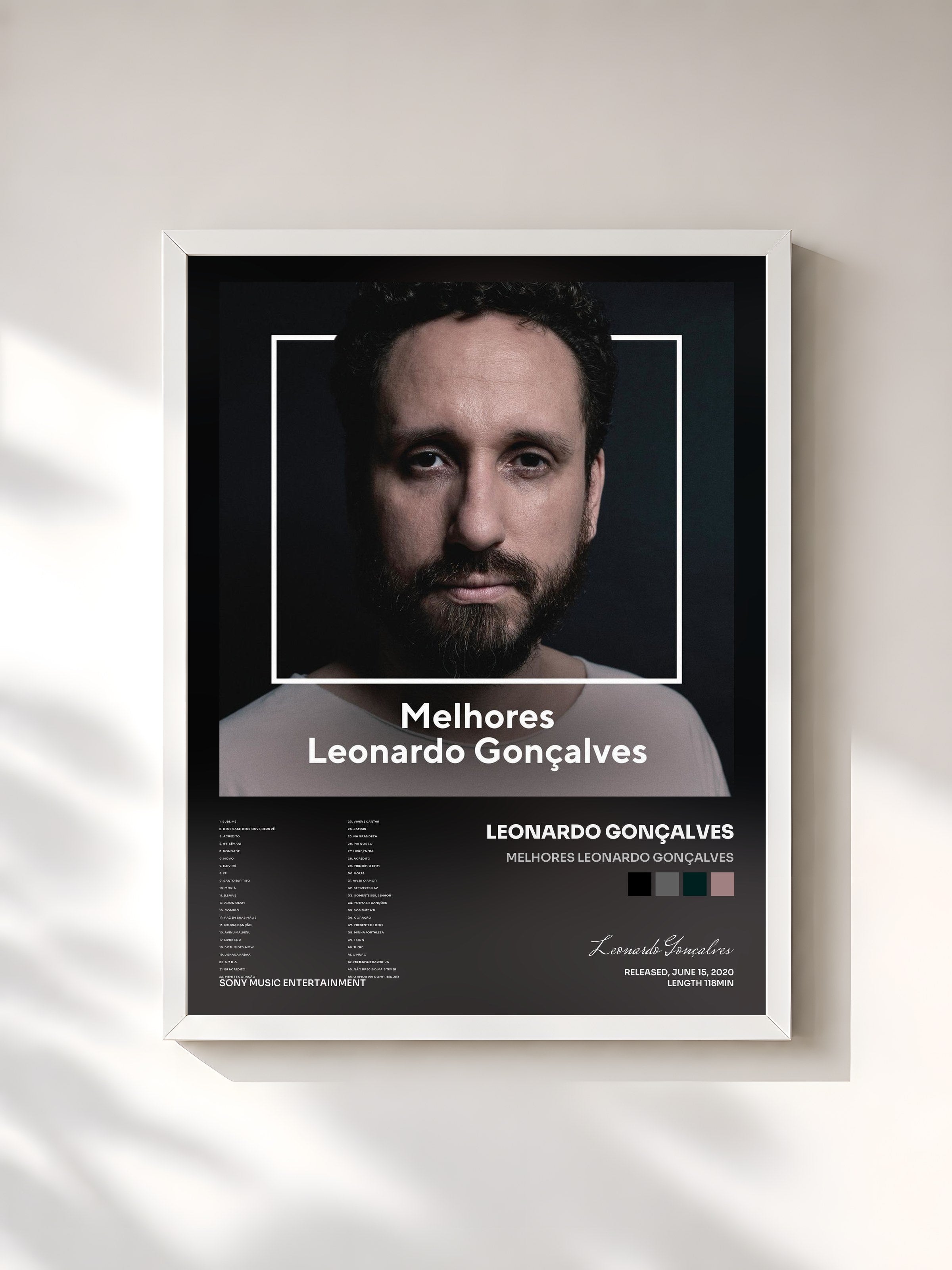 #blanc Tableau de l'album Melhores Leonardo Gonçalves de Leonardo Gonçalves, cadre blanc, imprimé et encadré en France