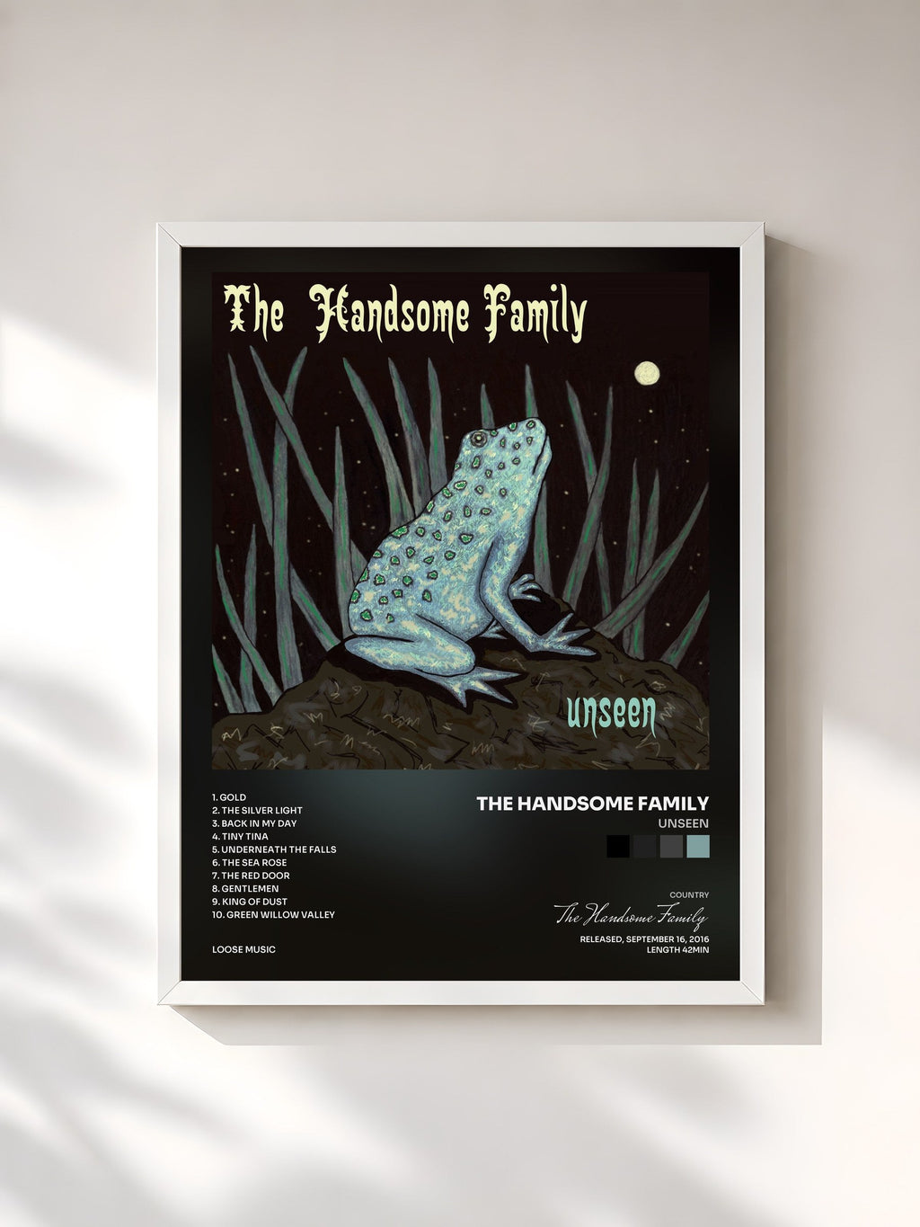 #blanc Unseen di The Handsome Family in stampa incorniciata, cornice bianca, stampata e incorniciata in Francia