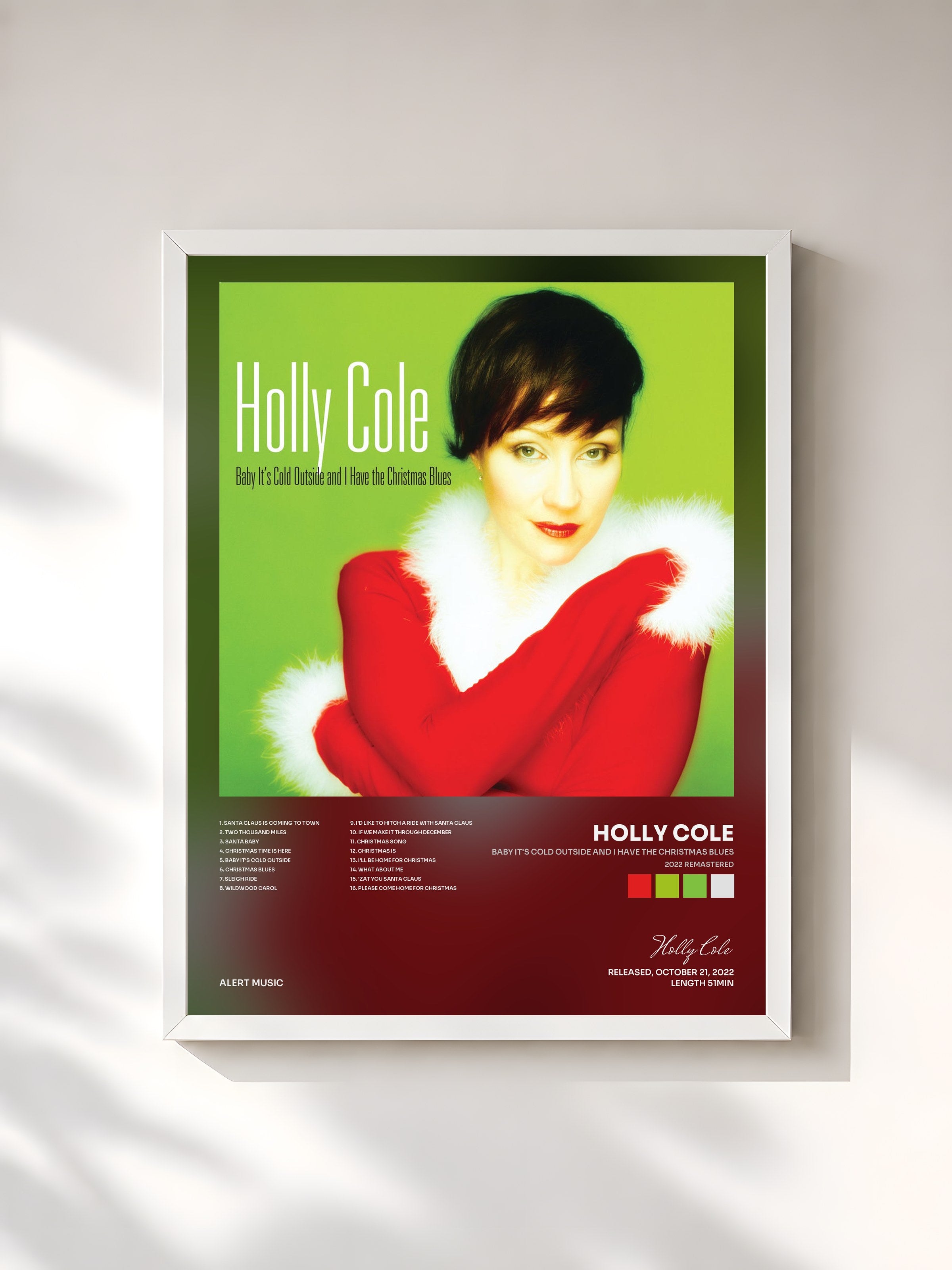 #blanc Tableau de l'album Baby It's Cold Outside And I Have The Christmas Blues (2022 Remastered) de Holly Cole, cadre blanc, imprimé et encadré en France
