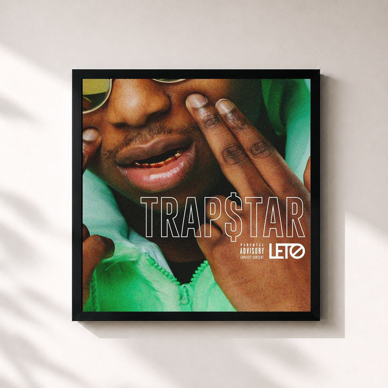 #noir TRAP$TAR by Leto as a square framed art print, black 32x32 cm frame