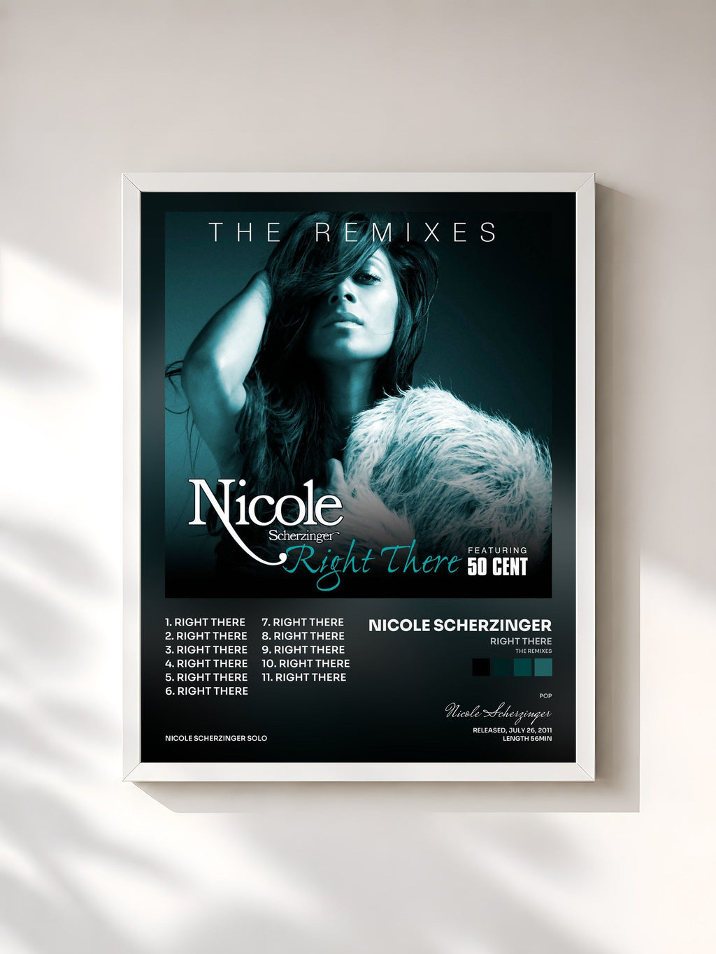 #blanc Right There (The Remixes) di Nicole Scherzinger in stampa incorniciata, cornice bianca, stampata e incorniciata in Francia