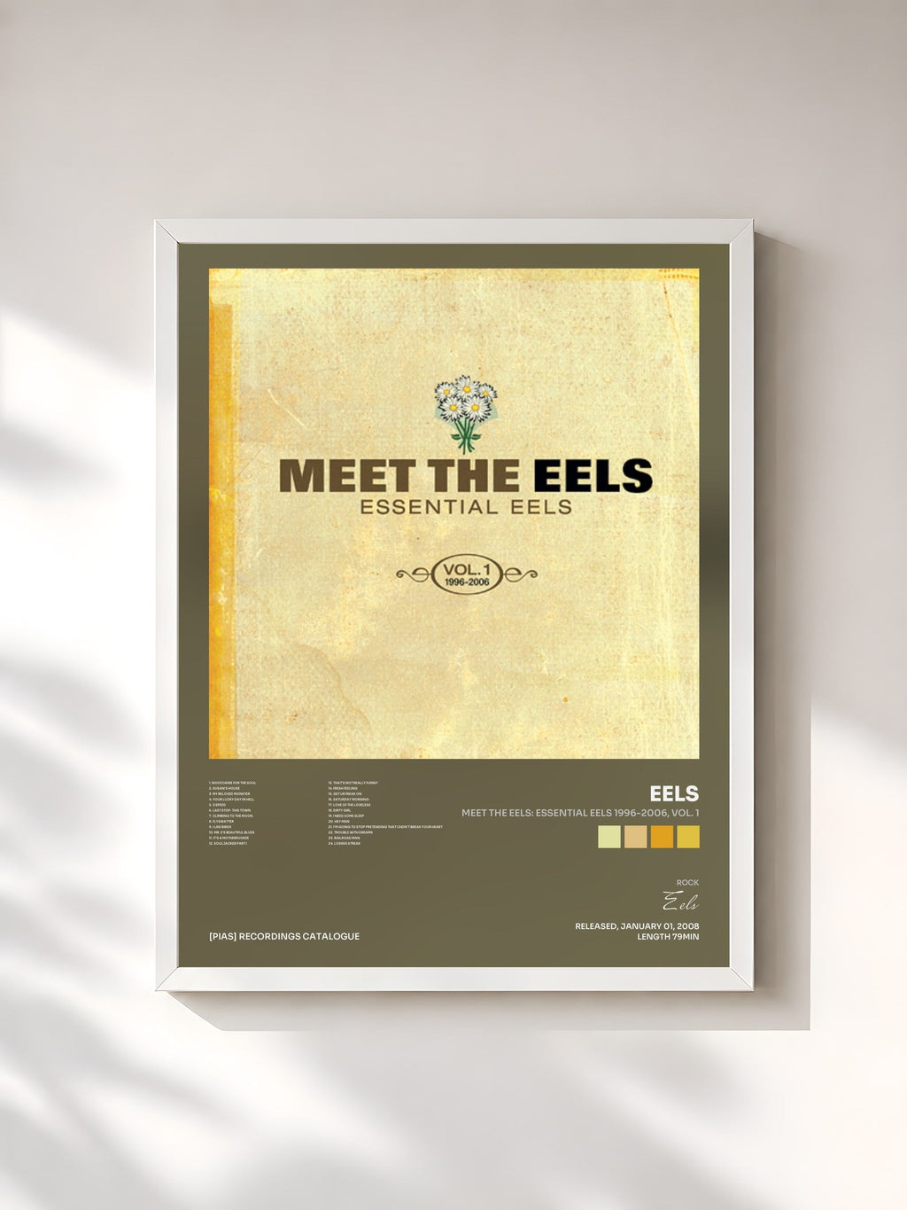 #blanc Meet The EELS: Essential EELS 1996-2006, Vol. 1 de Eels en lámina enmarcada, marco blanco, impresa y enmarcada en Francia
