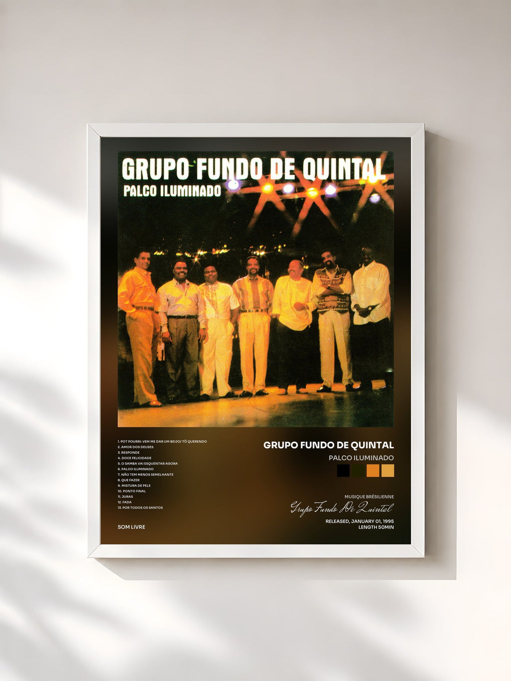 #blanc Tableau de l'album Palco Iluminado de Grupo Fundo De Quintal, cadre blanc, imprimé et encadré en France
