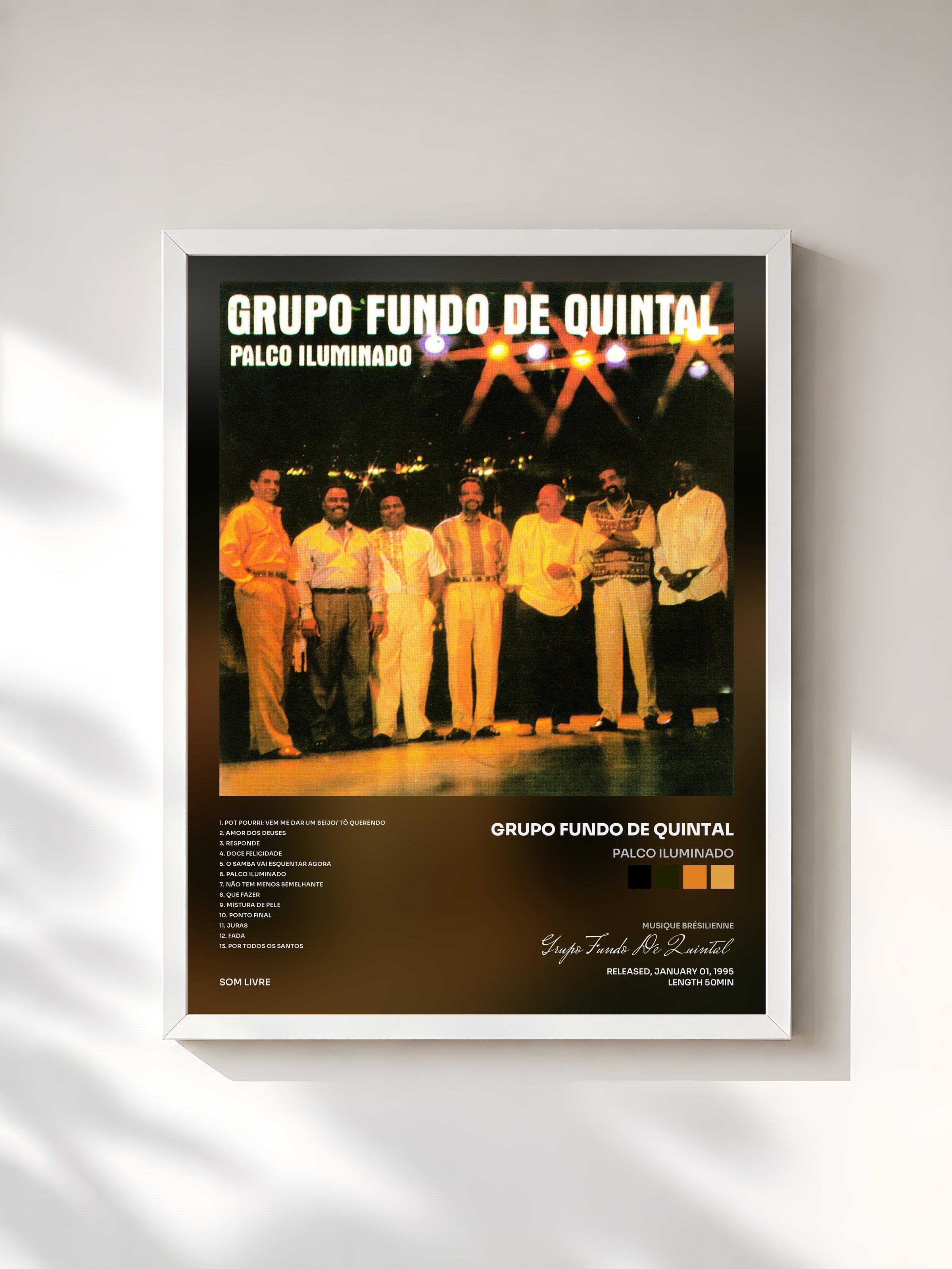 #blanc Tableau de l'album Palco Iluminado de Grupo Fundo De Quintal, cadre blanc, imprimé et encadré en France