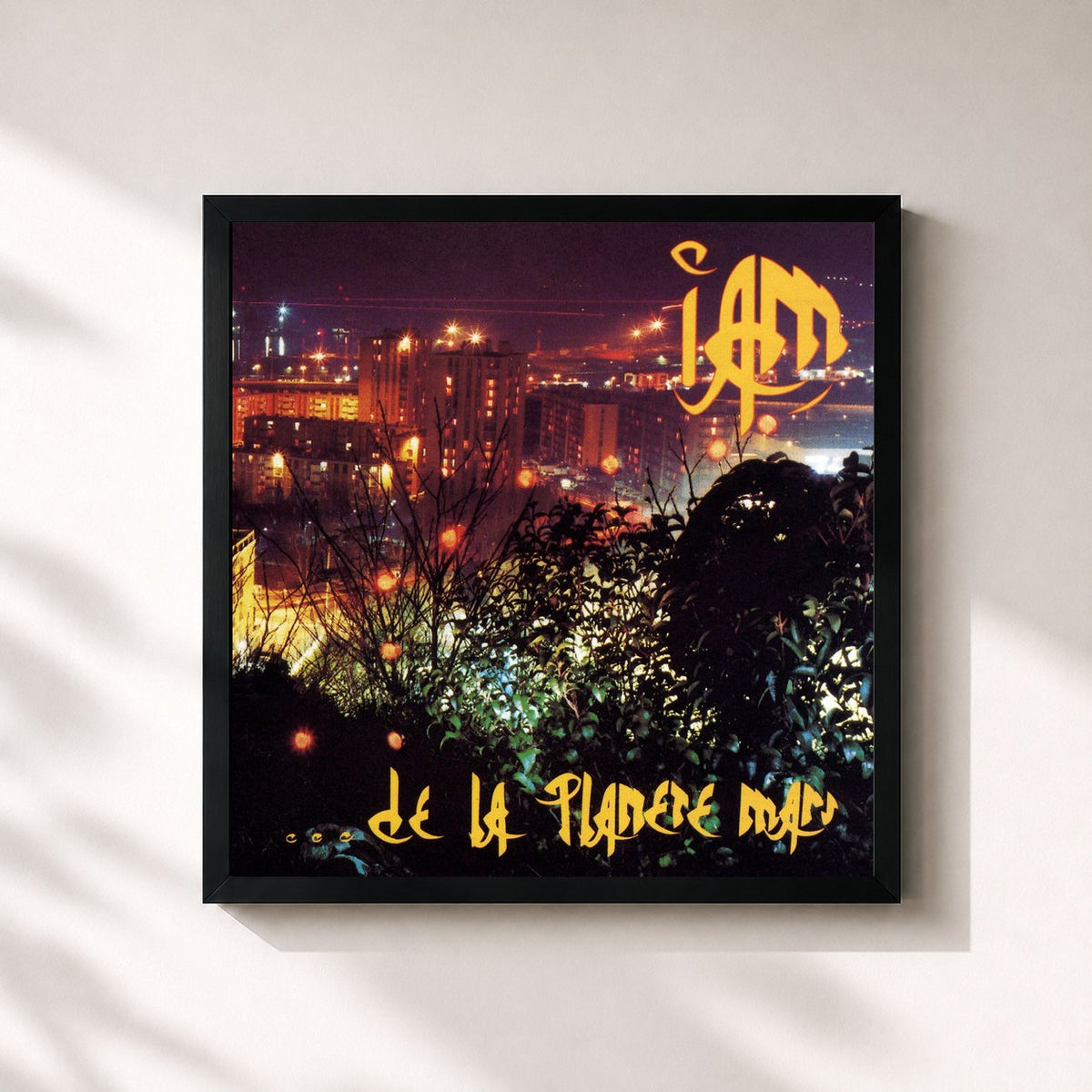 #noir Tableau carré de l'album De La Planete Mars de IAM, cadre noir 32x32 cm