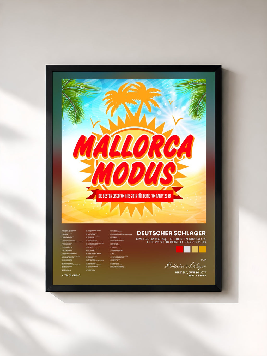 #noir Tableau de l'album Mallorca Modus - Die besten Discofox Hits 2017 für deine Fox Party 2018 de Deutscher Schlager, cadre noir, imprimé et encadré en France