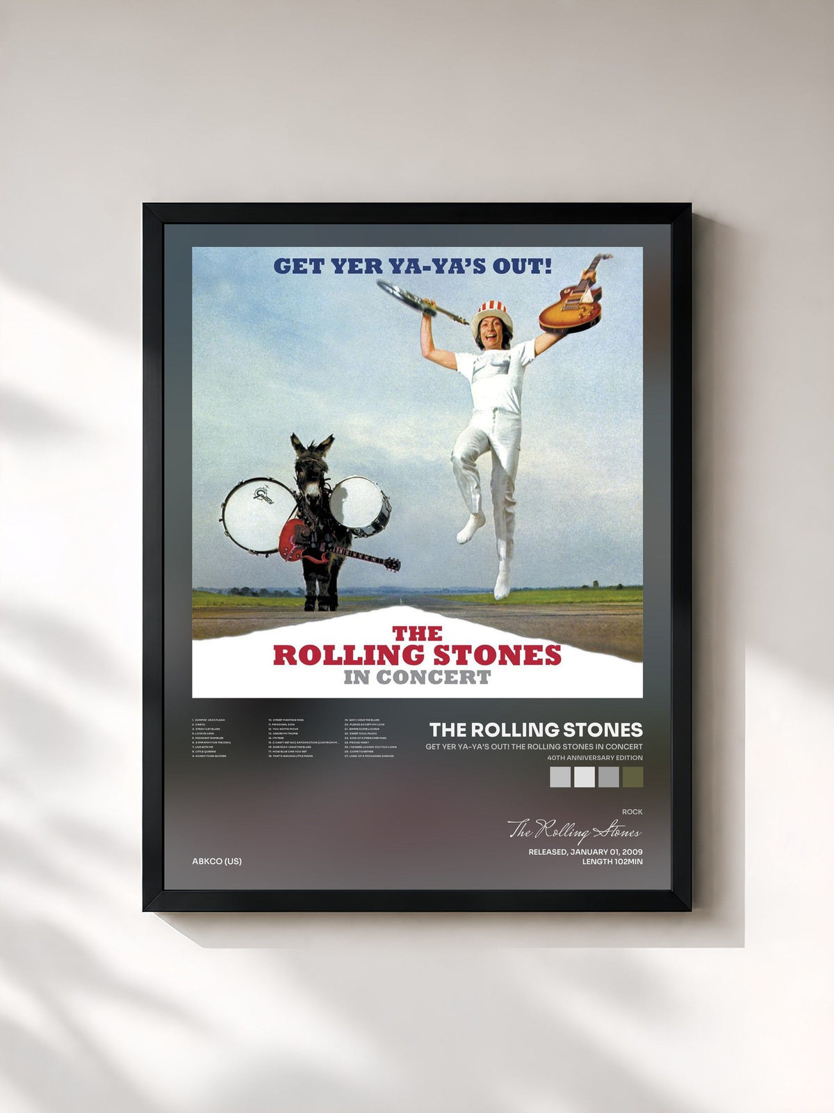 #noir Tableau de l'album Get Yer Ya-Ya's Out! The Rolling Stones In Concert (40th Anniversary Edition) de The Rolling Stones, cadre noir, imprimé et encadré en France