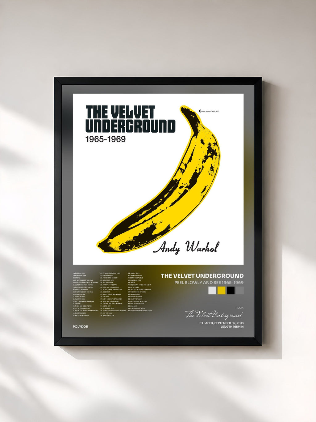 #noir Peel Slowly And See 1965-1969 de The Velvet Underground en lámina enmarcada, marco negro, impresa y enmarcada en Francia