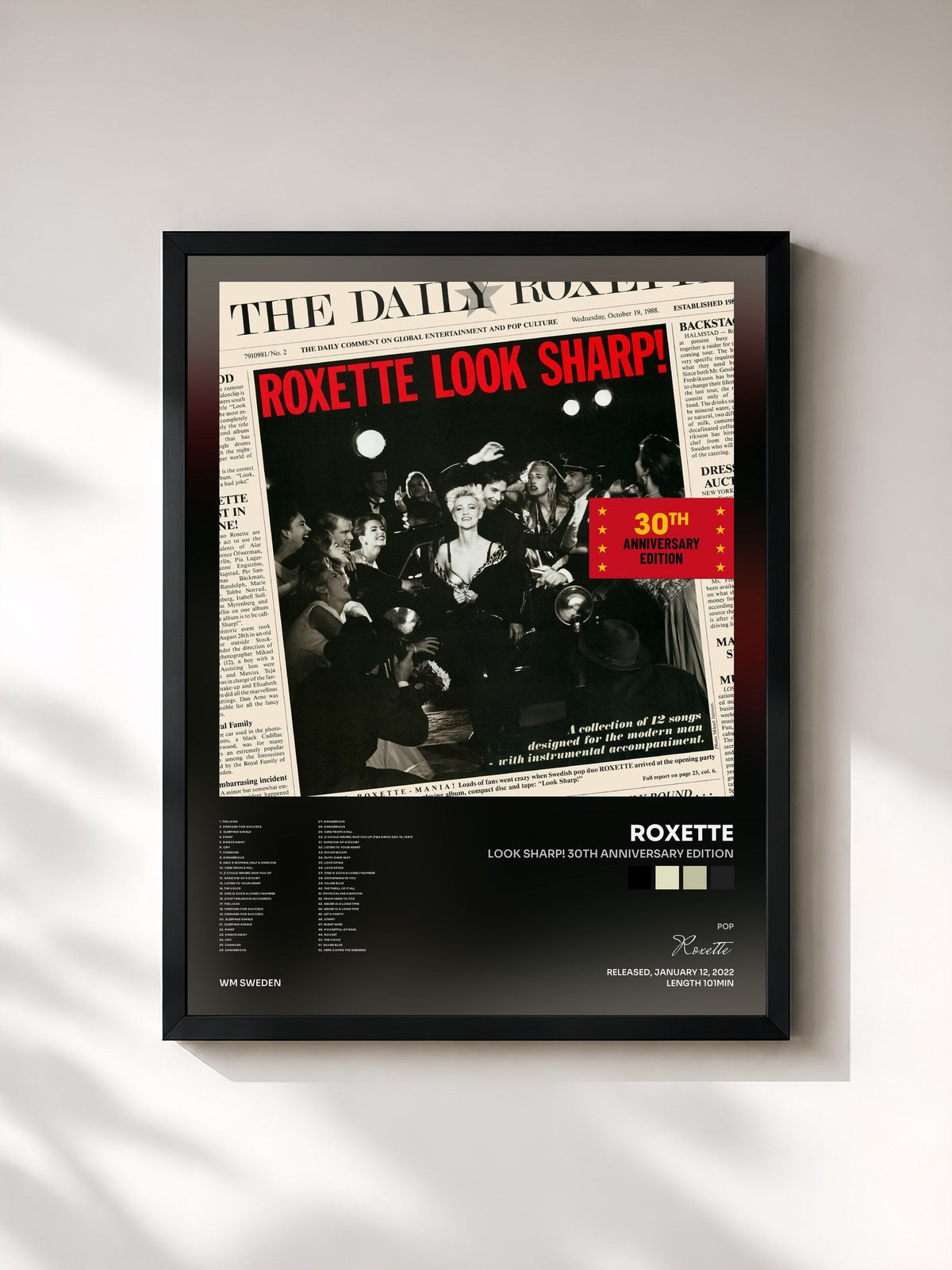 #noir Look Sharp! 30th Anniversary Edition von Roxette als gerahmter Kunstdruck, schwarzer Rahmen, gedruckt und gerahmt in Frankreich
