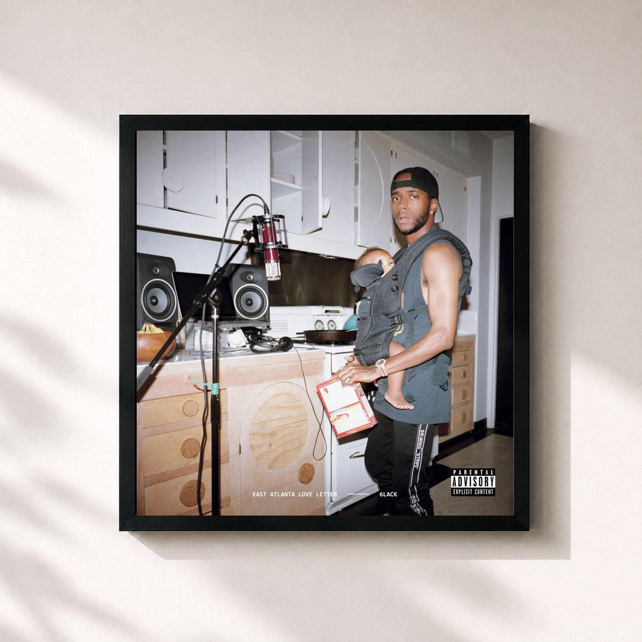 #noir East Atlanta Love Letter by 6lack as a square framed art print, black 32x32 cm frame