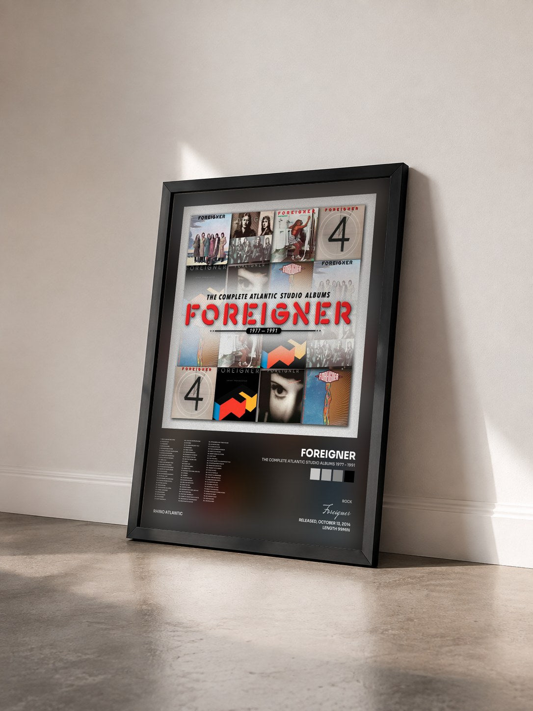 #noir Tableau de l'album The Complete Atlantic Studio Albums 1977 - 1991 de Foreigner vu de trois quarts, cadre noir