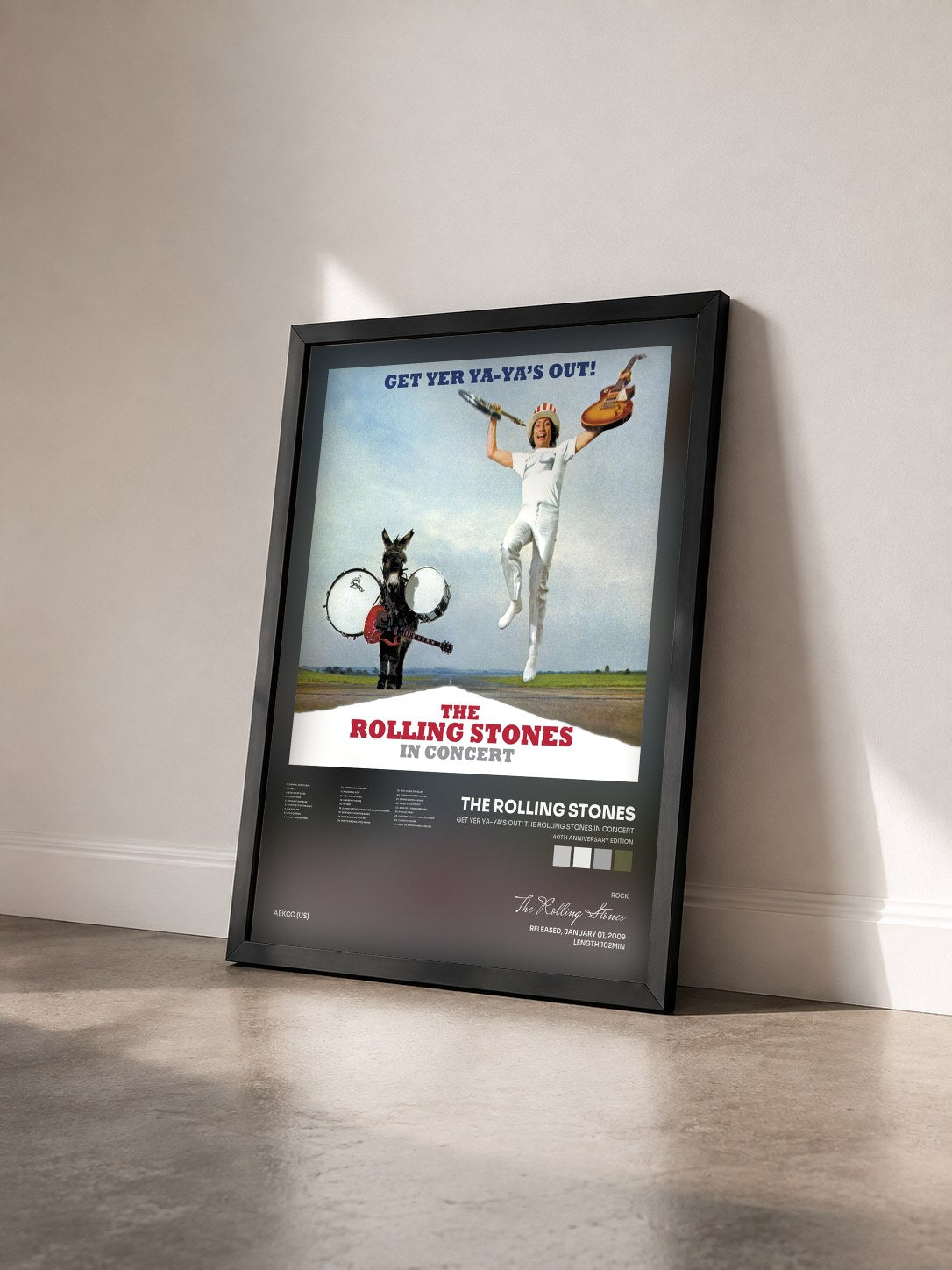 #noir Tableau de l'album Get Yer Ya-Ya's Out! The Rolling Stones In Concert (40th Anniversary Edition) de The Rolling Stones vu de trois quarts, cadre noir