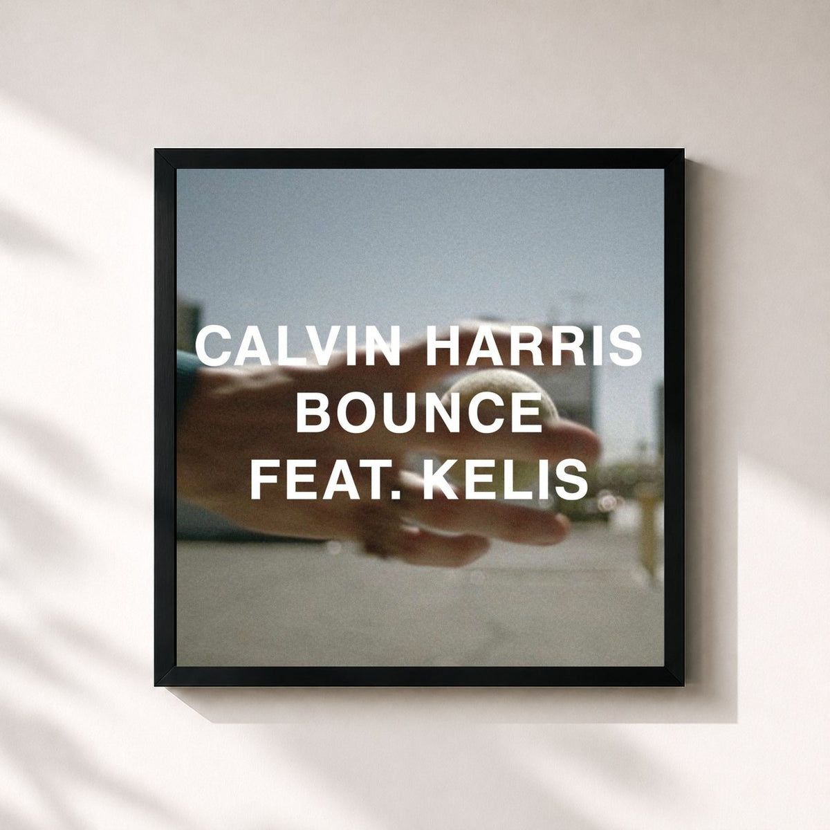 #noir Tableau carré de l'album Bounce - Remixes de Calvin Harris, cadre noir 32x32 cm