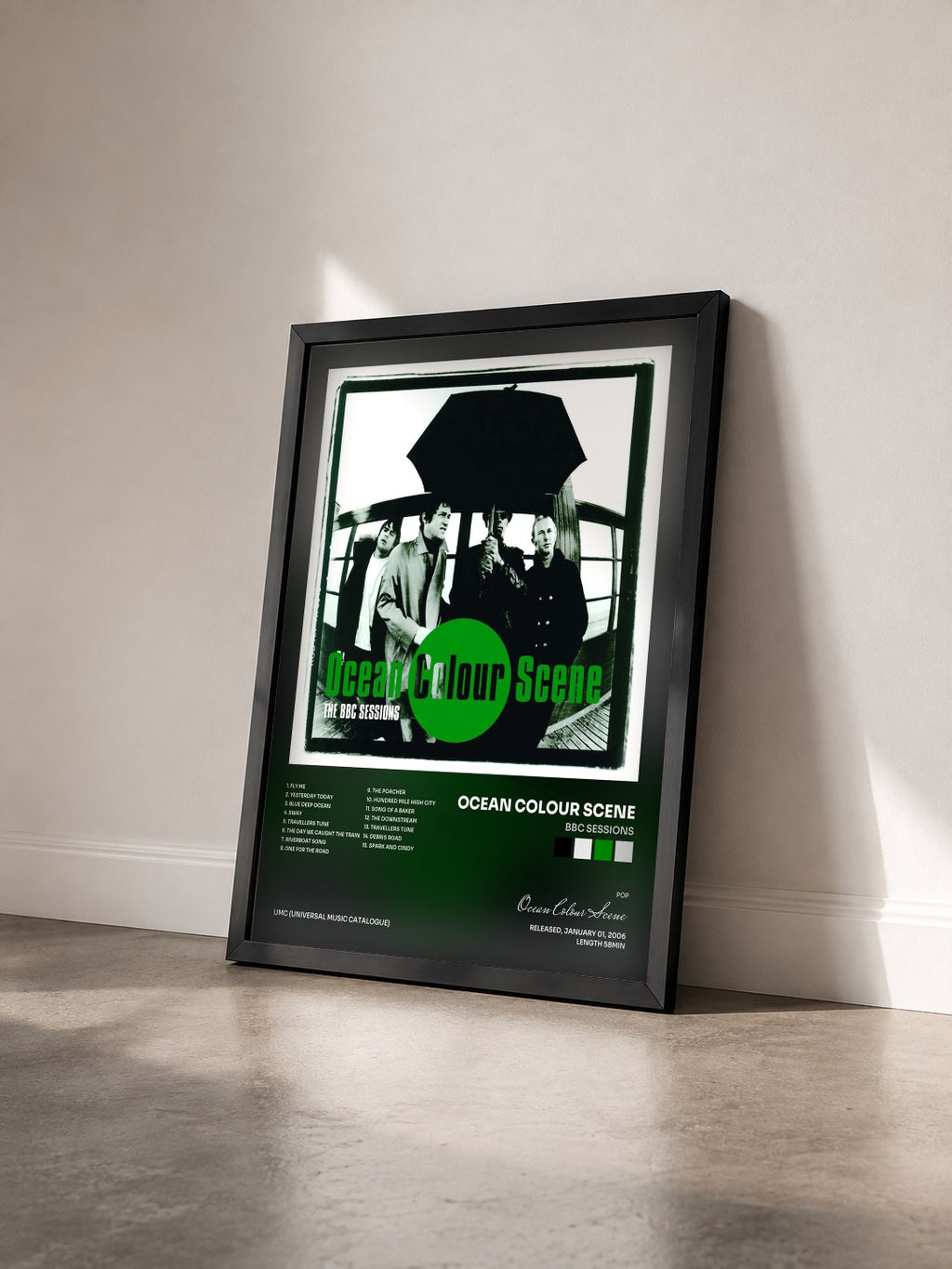 #noir Tableau de l'album BBC Sessions de Ocean Colour Scene vu de trois quarts, cadre noir
