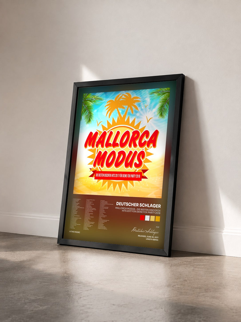 #noir Tableau de l'album Mallorca Modus - Die besten Discofox Hits 2017 für deine Fox Party 2018 de Deutscher Schlager vu de trois quarts, cadre noir