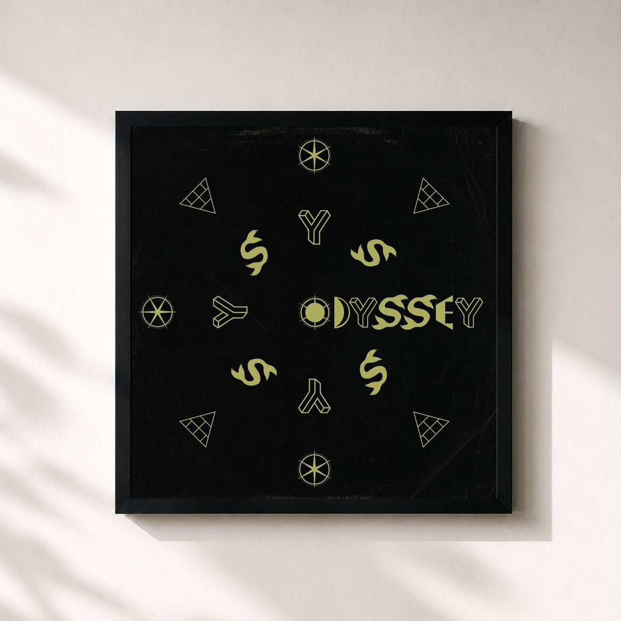 #noir Tableau carré de l'album Odyssey de Olly Alexander (Years & Years), cadre noir 32x32 cm