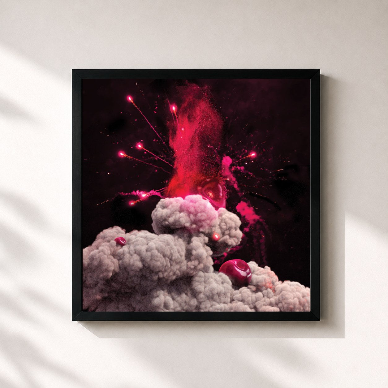 #noir Tableau carré de l'album NCT #127 CHERRY BOMB – The 3rd Mini Album de NCT 127, cadre noir 32x32 cm
