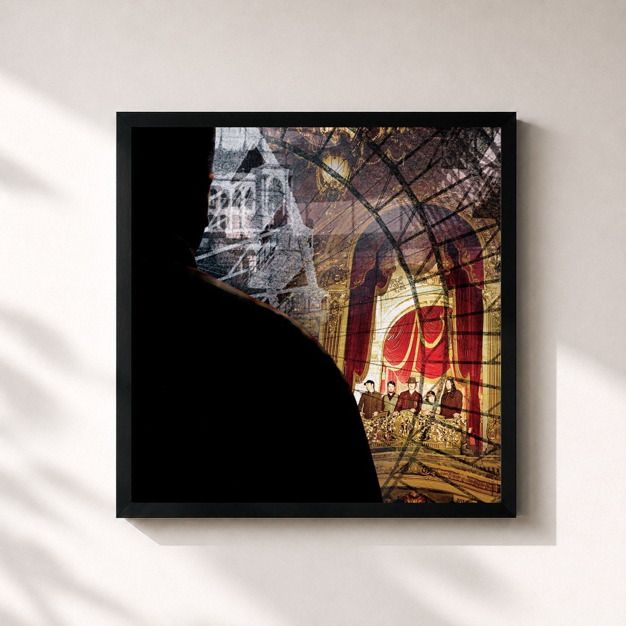 #noir Tableau carré de l'album Evil Urges de My Morning Jacket, cadre noir 32x32 cm