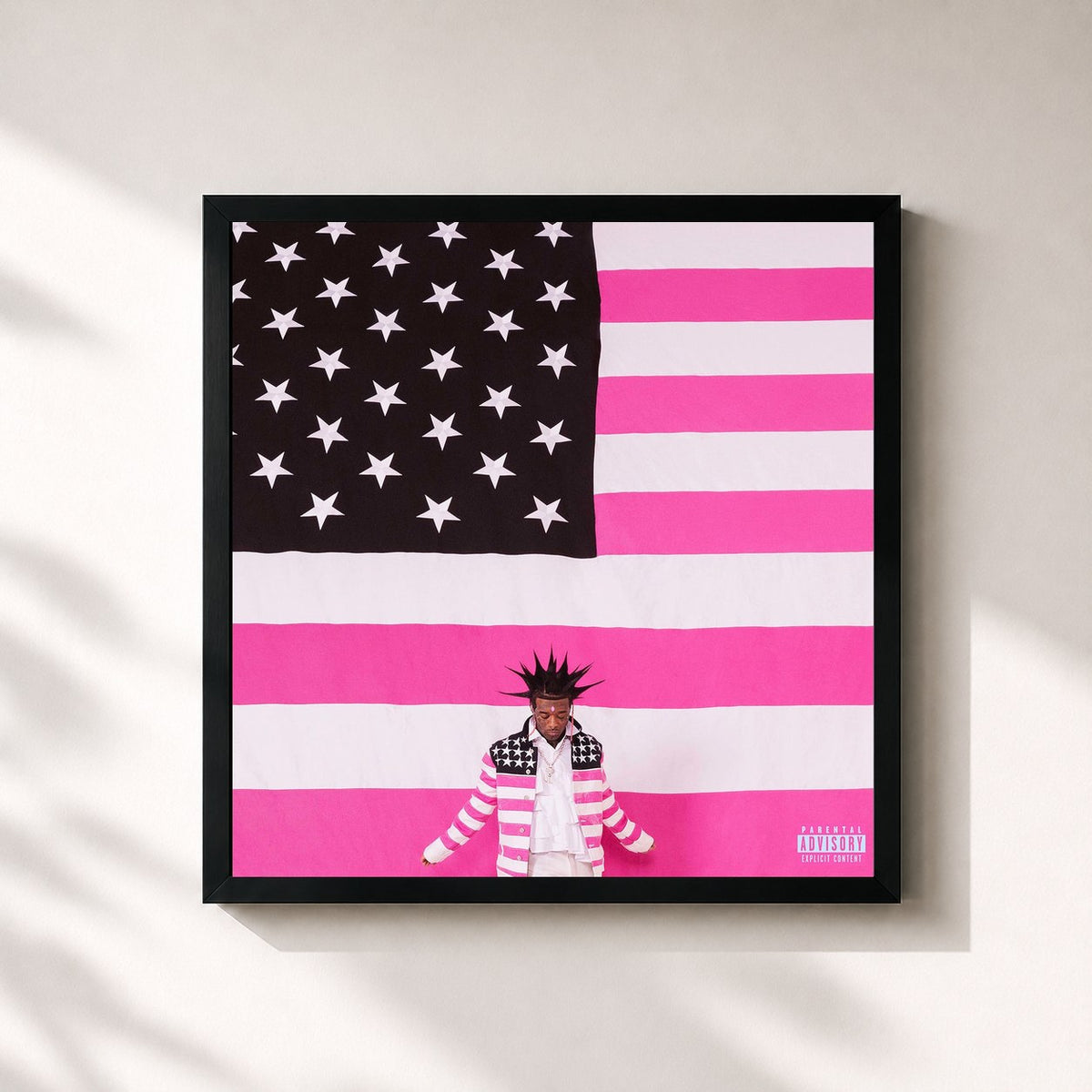 #noir Tableau carré de l'album Pink Tape de Lil Uzi Vert, cadre noir 32x32 cm