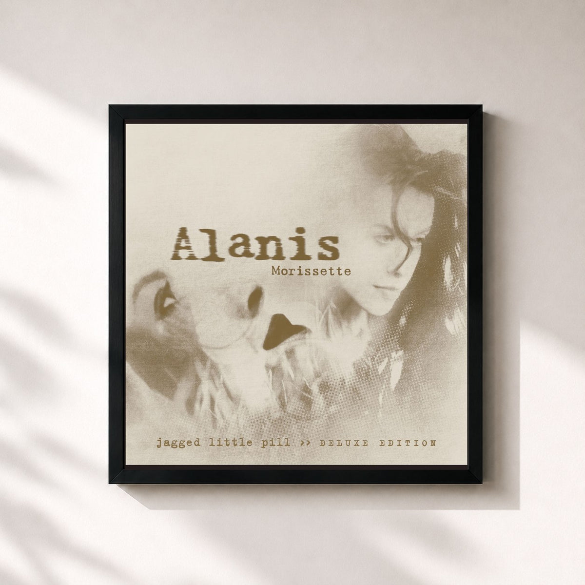 #noir Tableau carré de l'album Jagged Little Pill (Deluxe Edition) de Alanis Morissette, cadre noir 32x32 cm