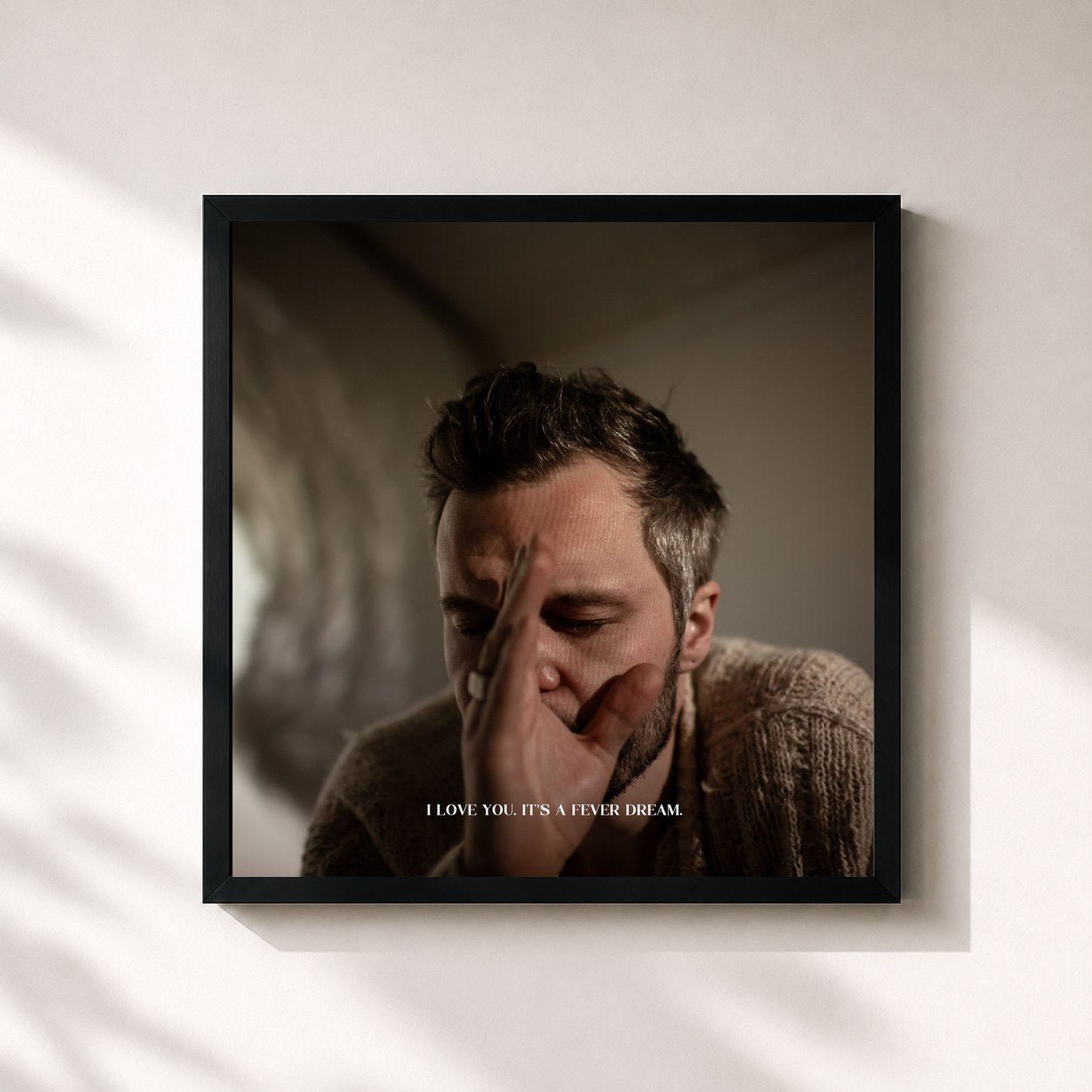 #noir Tableau carré de l'album I Love You. It's a Fever Dream. de The Tallest Man on Earth, cadre noir 32x32 cm