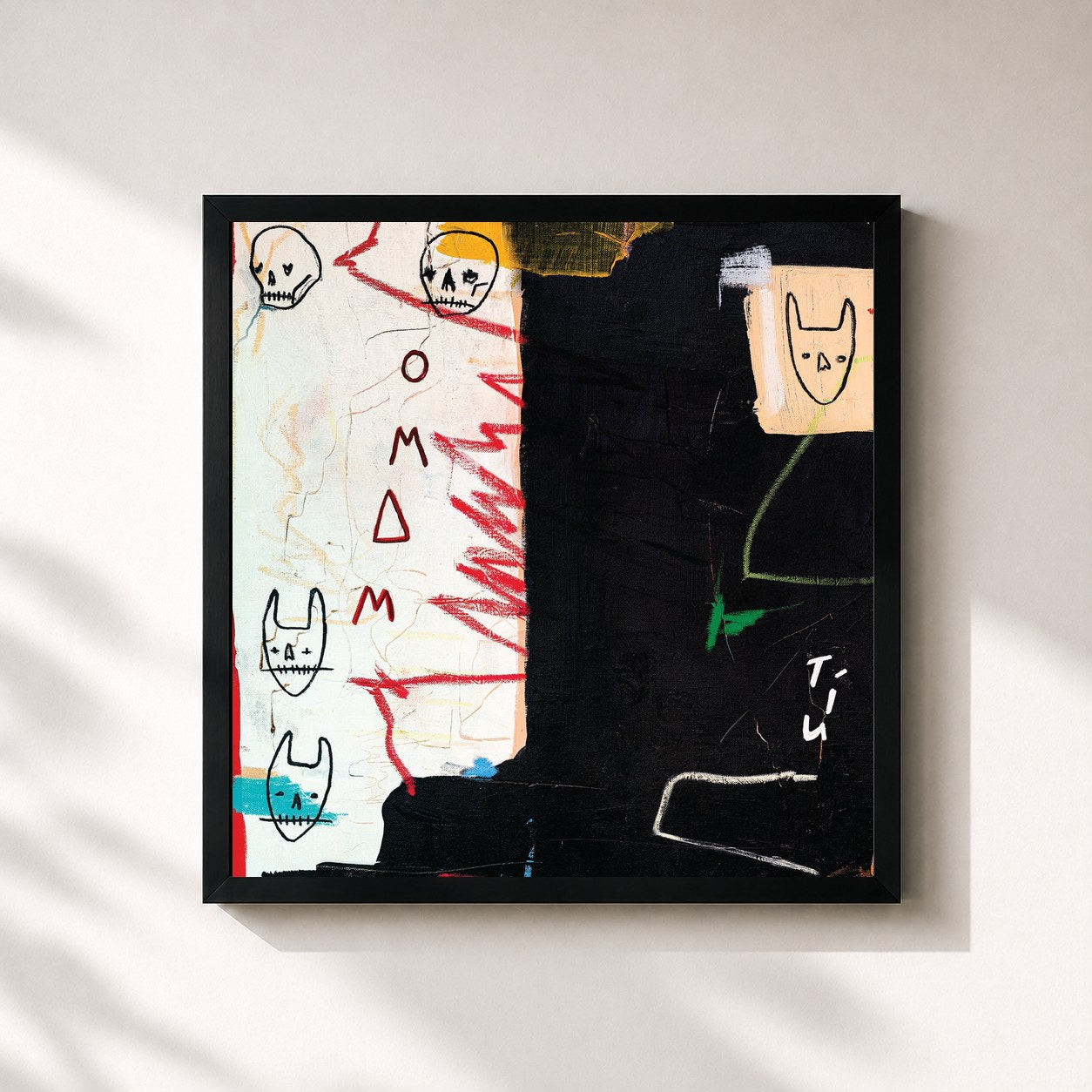 #noir Tableau carré de l'album Tíu de Of Monsters And Men, cadre noir 32x32 cm