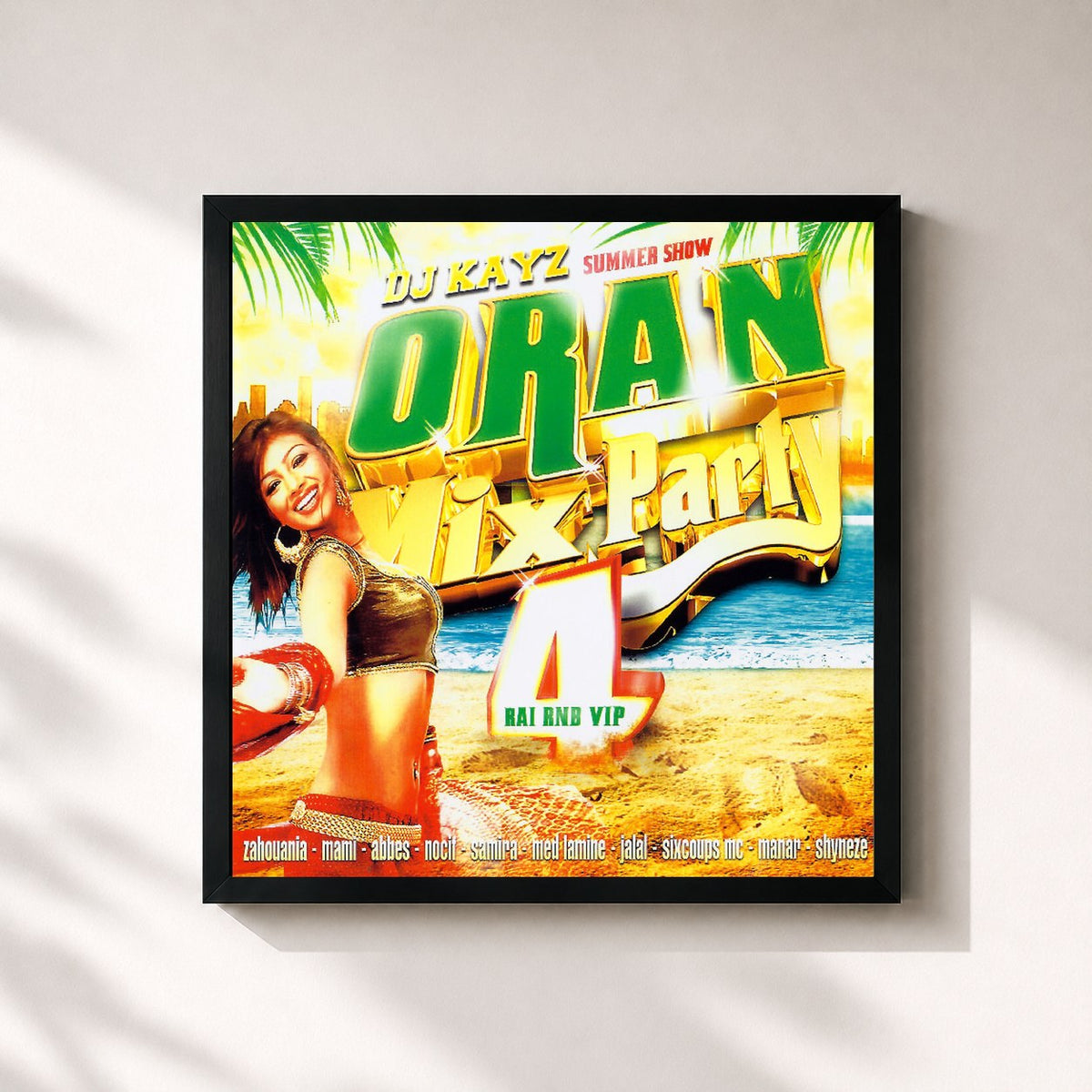 #noir Oran Mix Party, Vol. 4 von Dj Kayz als quadratischer Kunstdruck, schwarzer Rahmen 32x32 cm