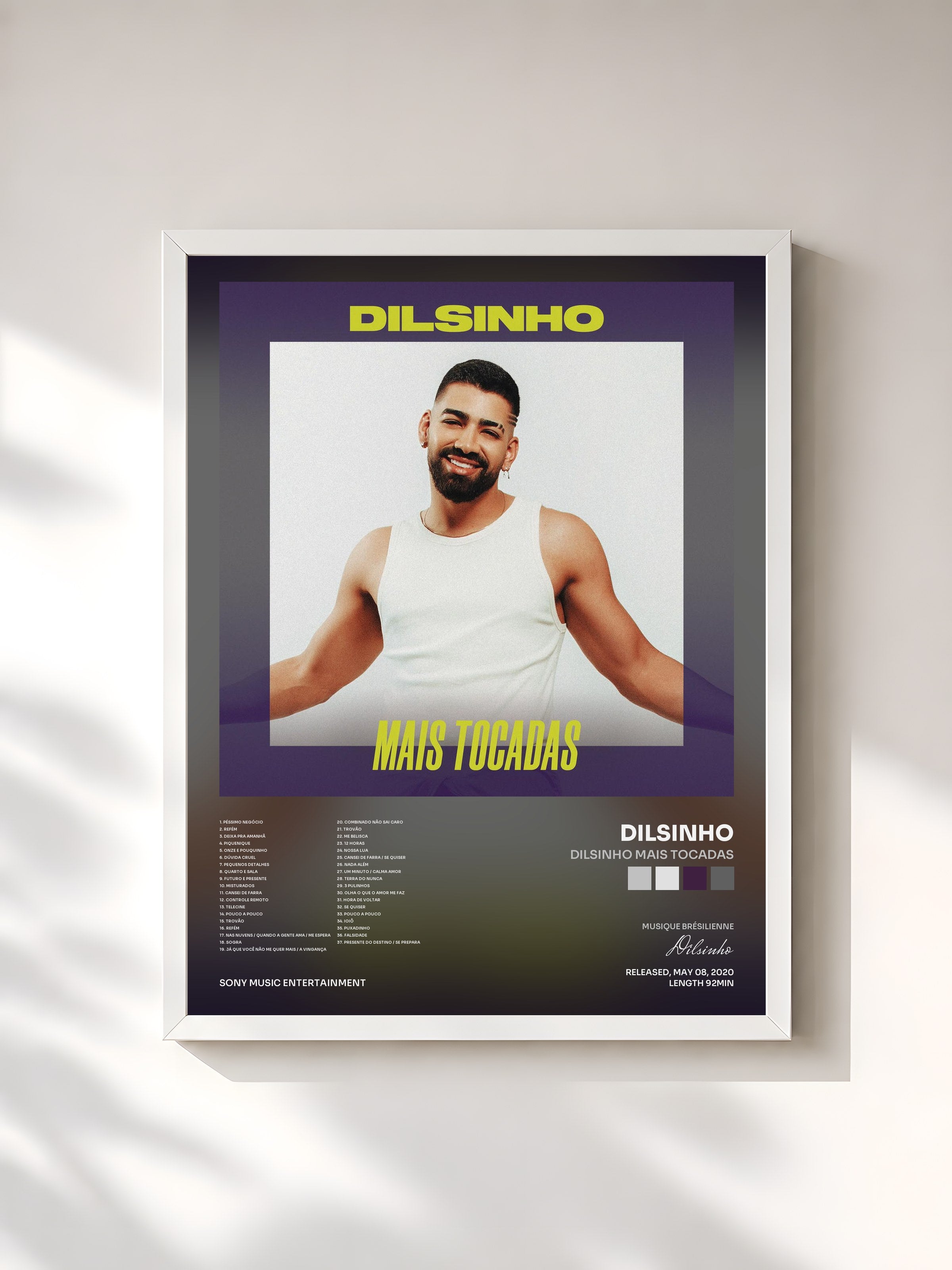 #blanc Tableau de l'album Dilsinho Mais Tocadas de Dilsinho, cadre blanc, imprimé et encadré en France