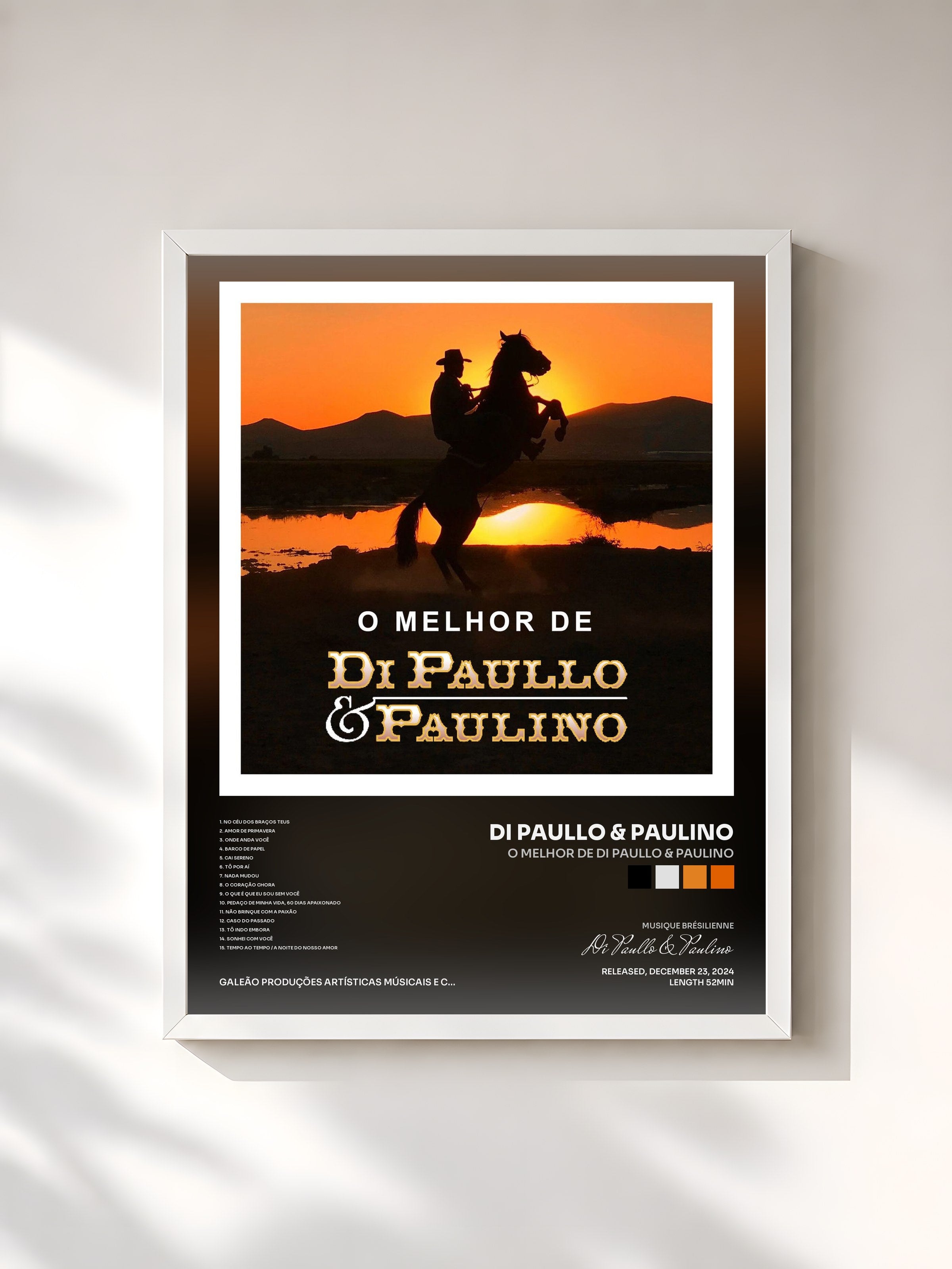 #blanc Tableau de l'album O Melhor de Di Paullo & Paulino de Di Paullo & Paulino, cadre blanc, imprimé et encadré en France