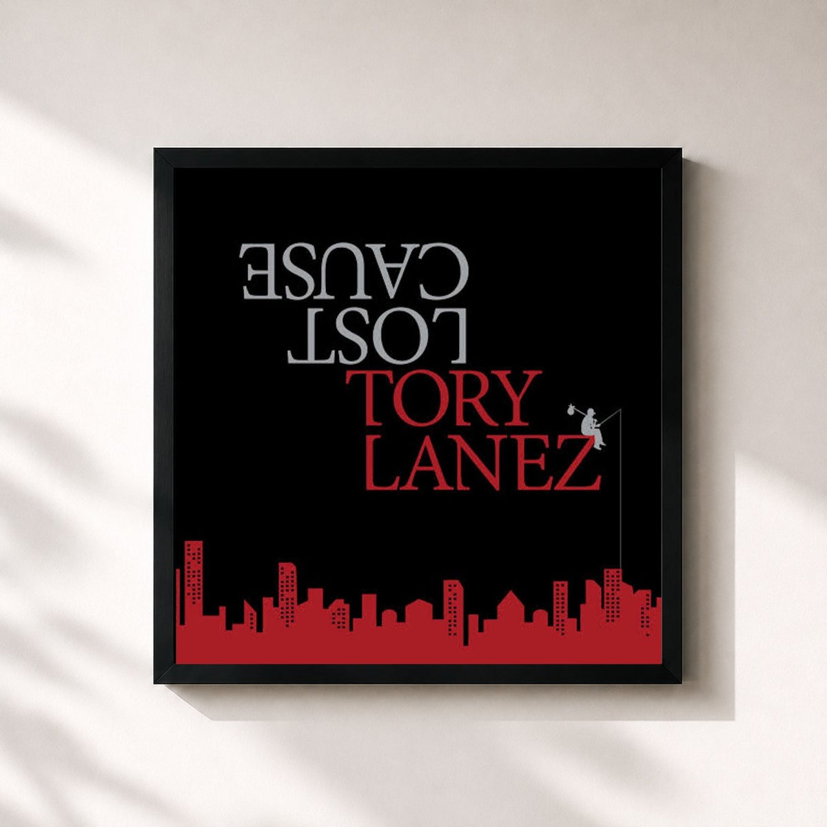 #noir Lost Cause by Tory Lanez as a square framed art print, black 32x32 cm frame