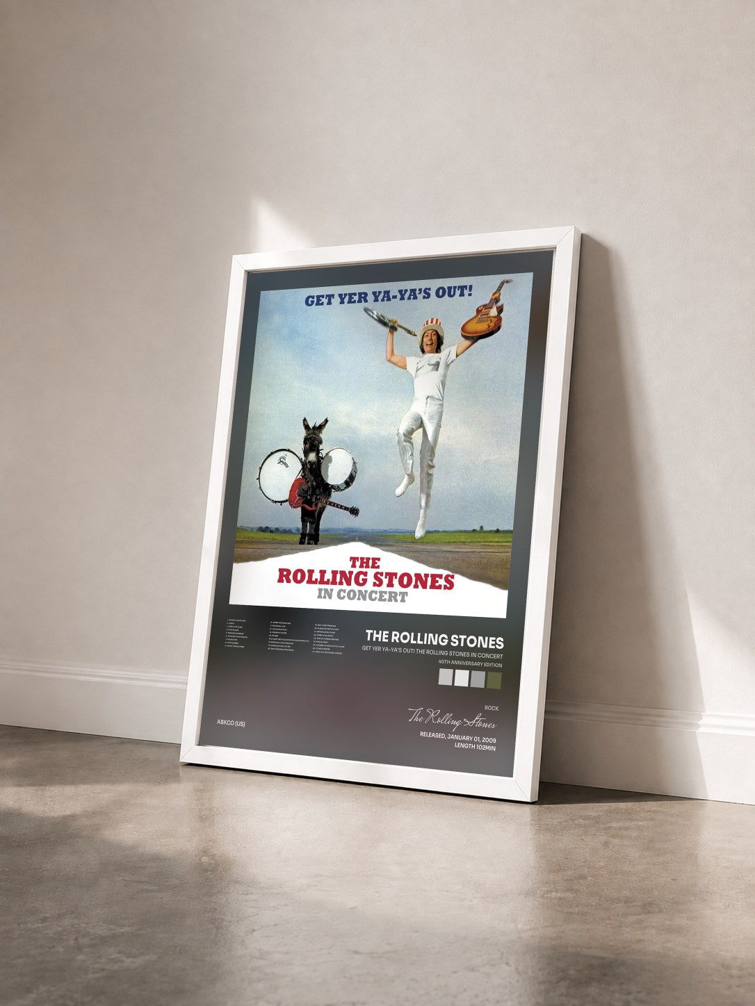 #blanc Tableau de l'album Get Yer Ya-Ya's Out! The Rolling Stones In Concert (40th Anniversary Edition) de The Rolling Stones vu de trois quarts, cadre blanc